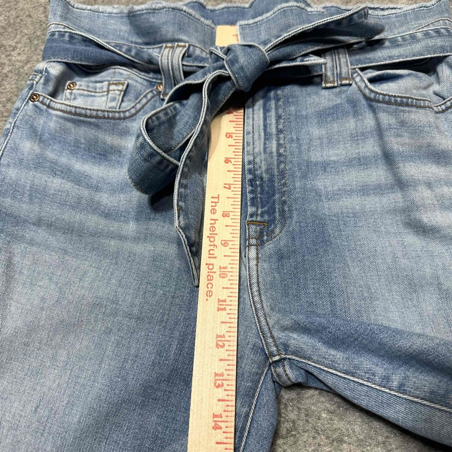 NEW 7 For All Mankind Women's Skinny Belted Jeans Size 32 Blue Light Wash