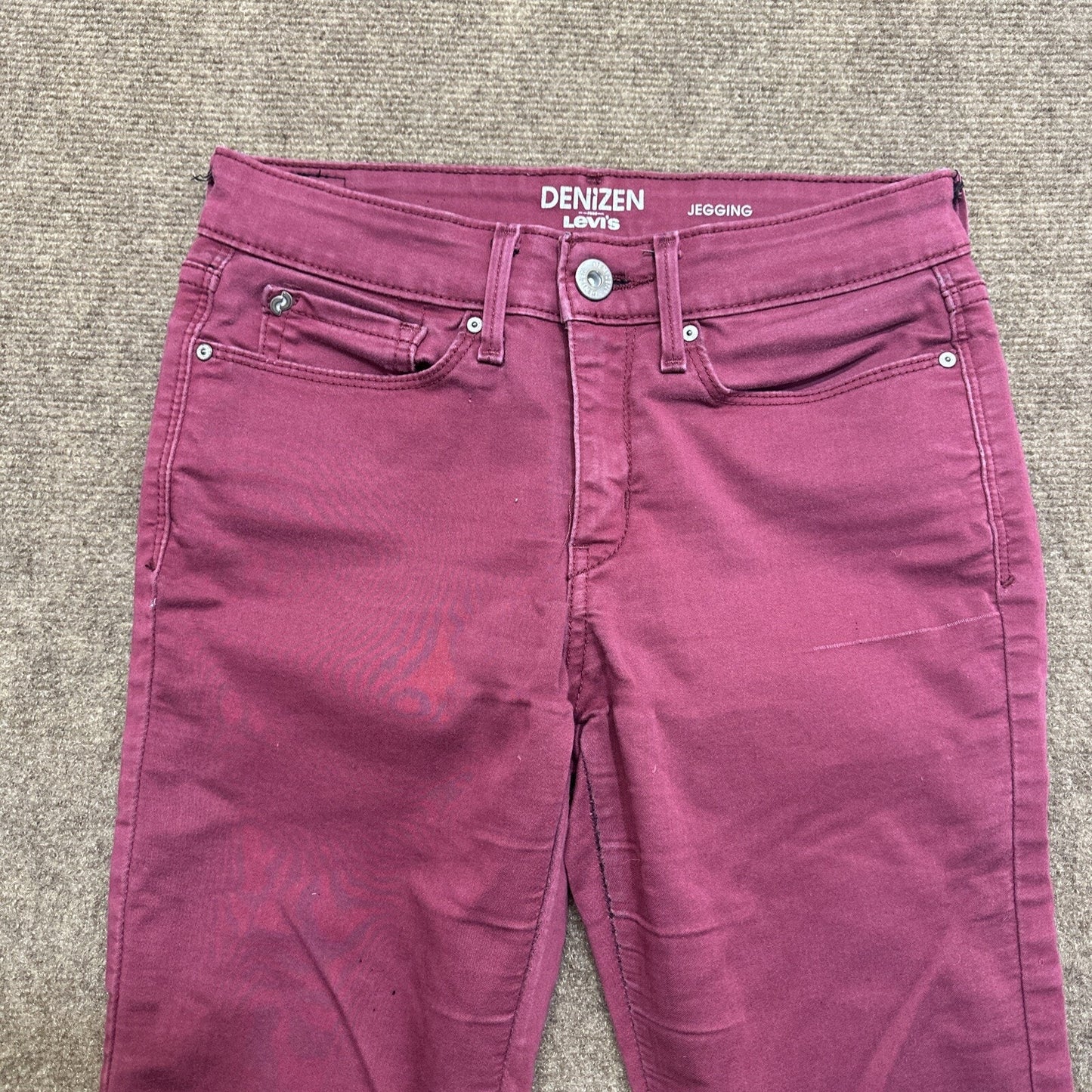 Denizen Levi's Jegging Womens Jeans Size 5 - 27W Burgundy Red Denim