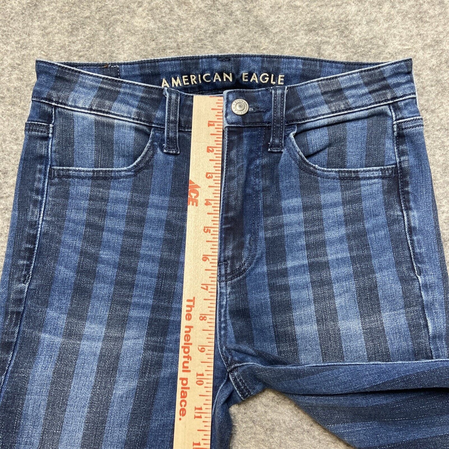 American Eagle Next Level Stretch Super Hi Rise Jegging Crop Size 2 Short Stripe