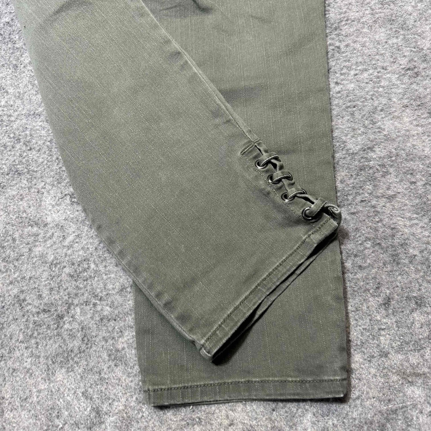 Chicos Women's Perfect Stretch Girlfriend Slim Ankle Jeans Size 25 Green Denim