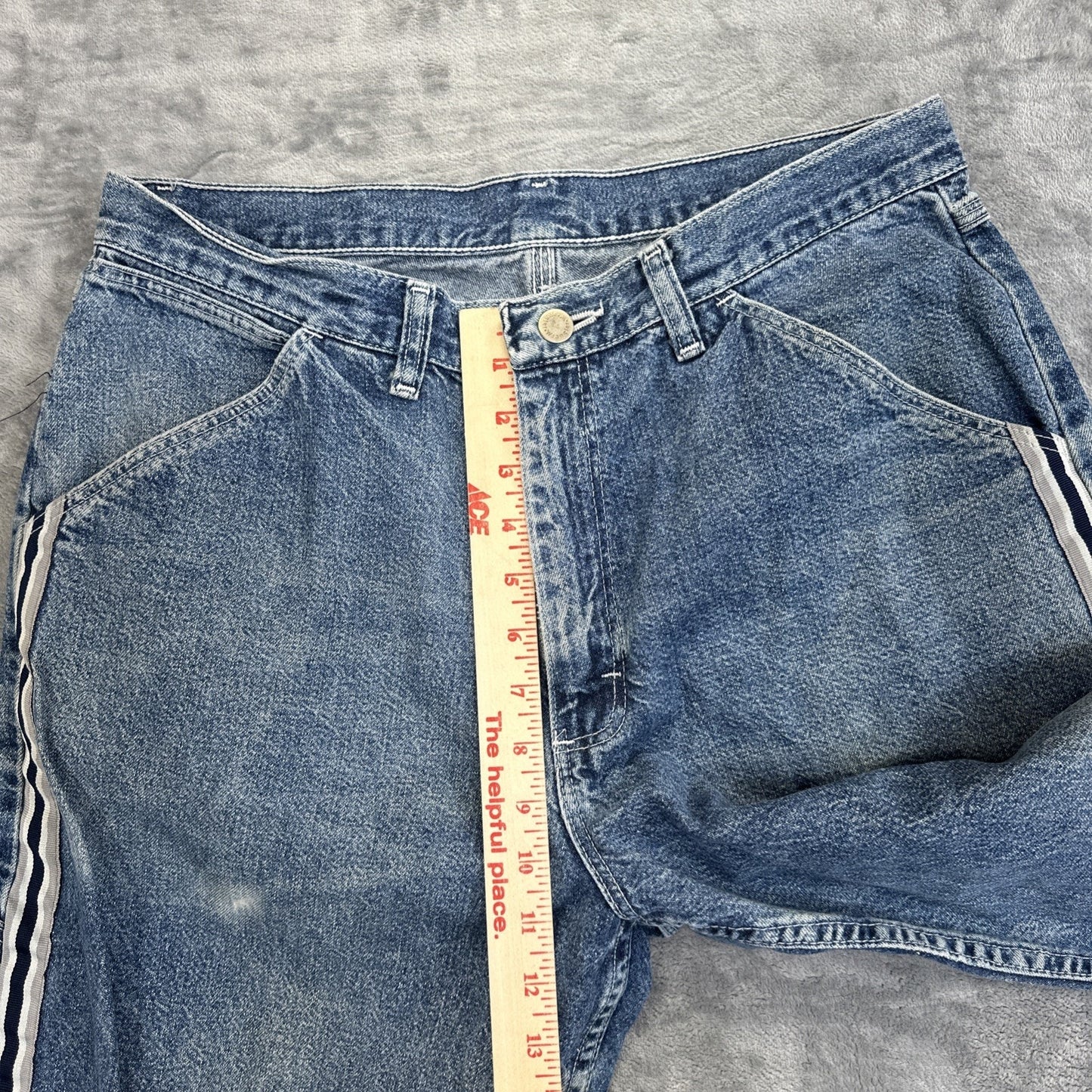 Vintage Wrangler Hero Stripe Sides Carpenter Jeans Mens 33x32 Blue
