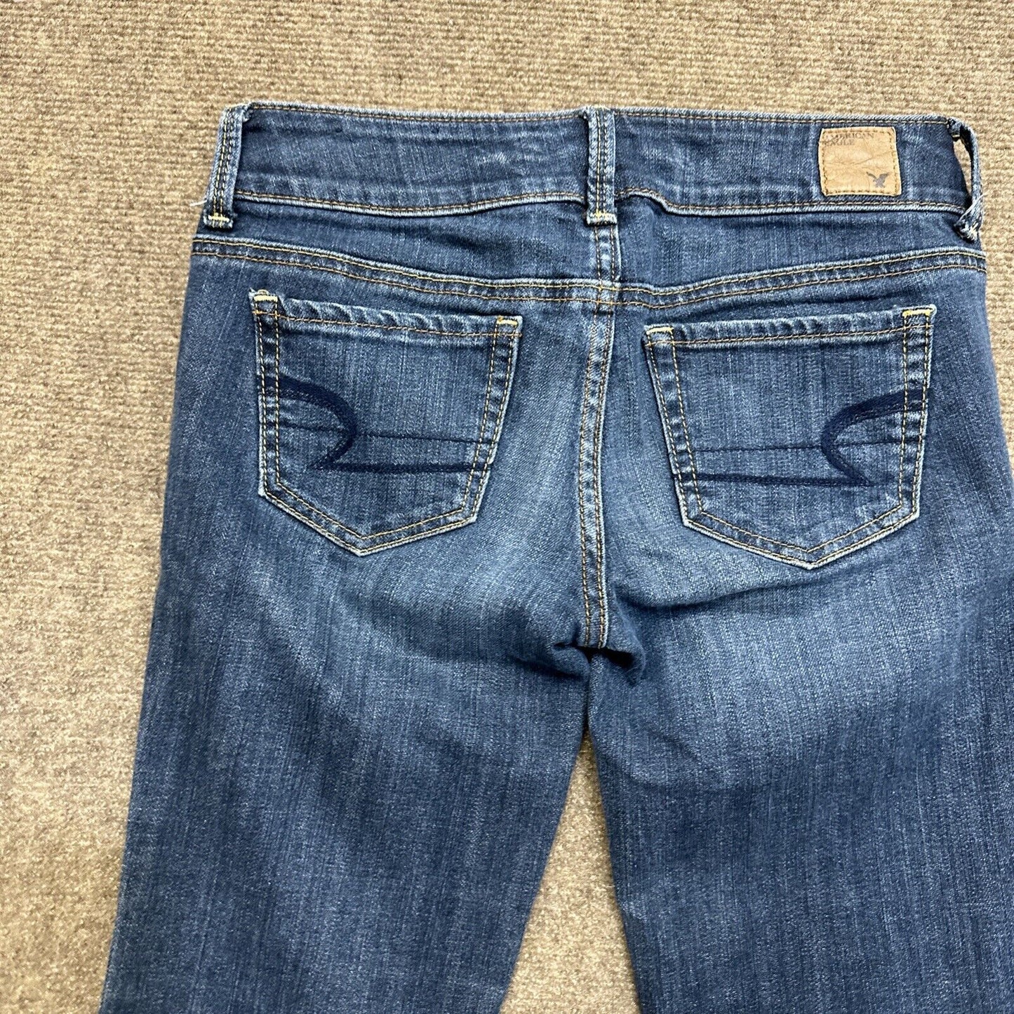American Eagle Artist Stretch Women's Straight Jeans Size 2 R Blue Dark Wash