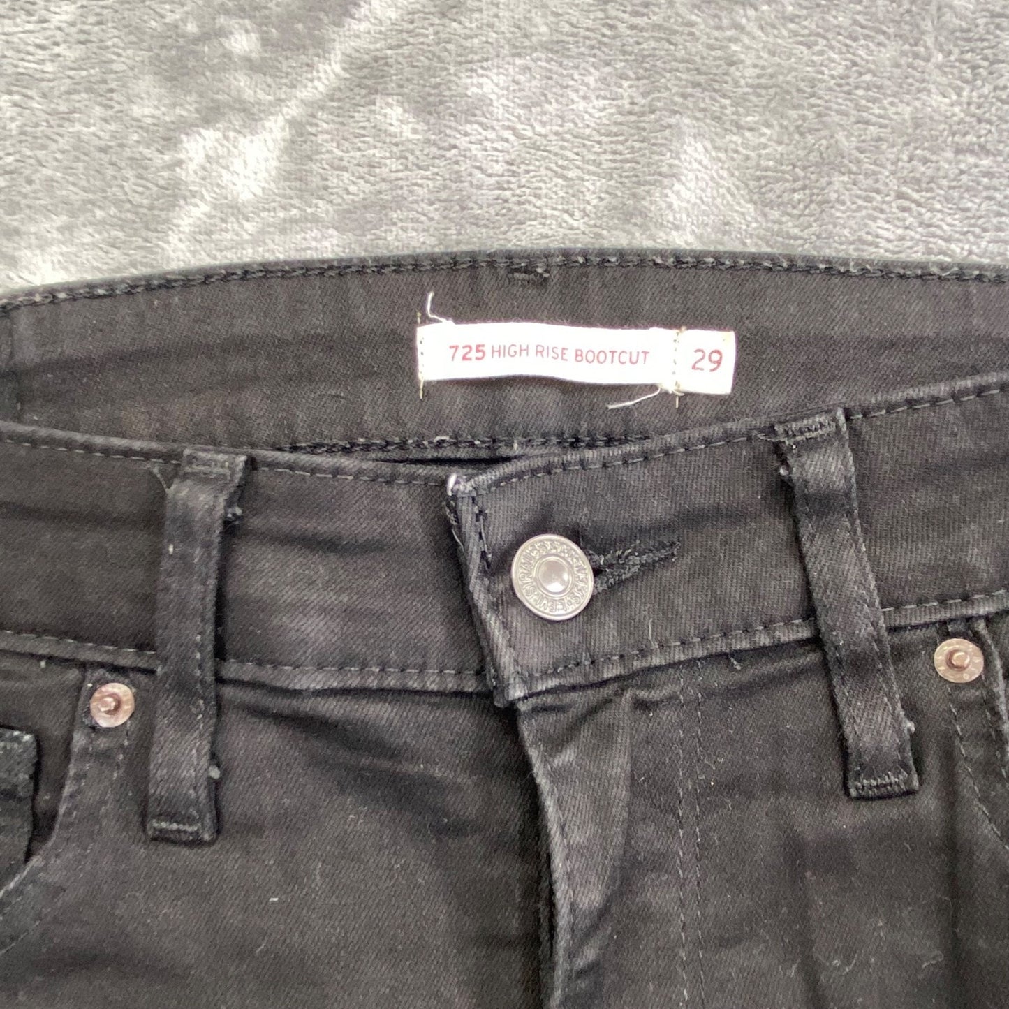 Levi's 725 High Rise Bootcut Jeans Women's Size 29 Black Cotton Blend