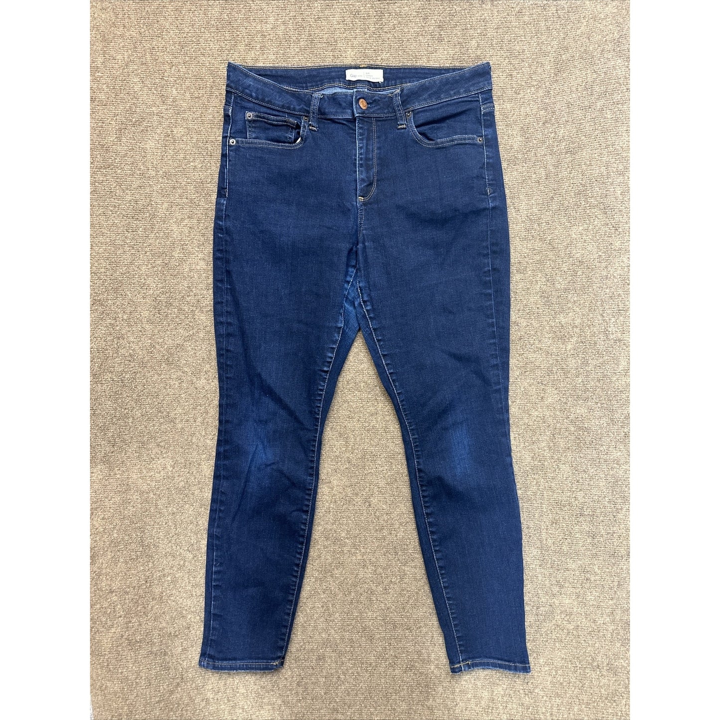 Gap 1969 Curvy True Skinny Women's Jeans Size 32 R Blue Dark Wash Denim