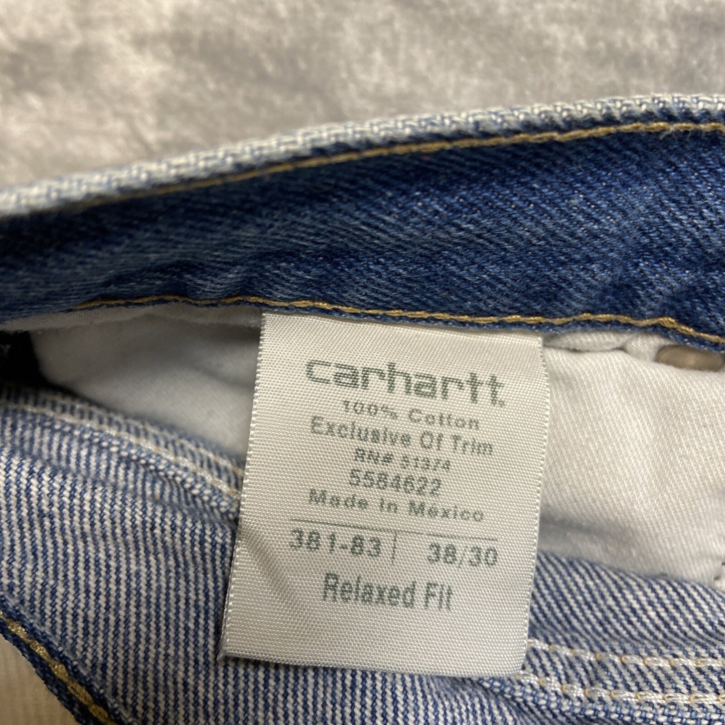 Lot of 2 Carhartt Relaxed Fit Work Jeans Men's 38x30 Blue Grade A/B Wholesale