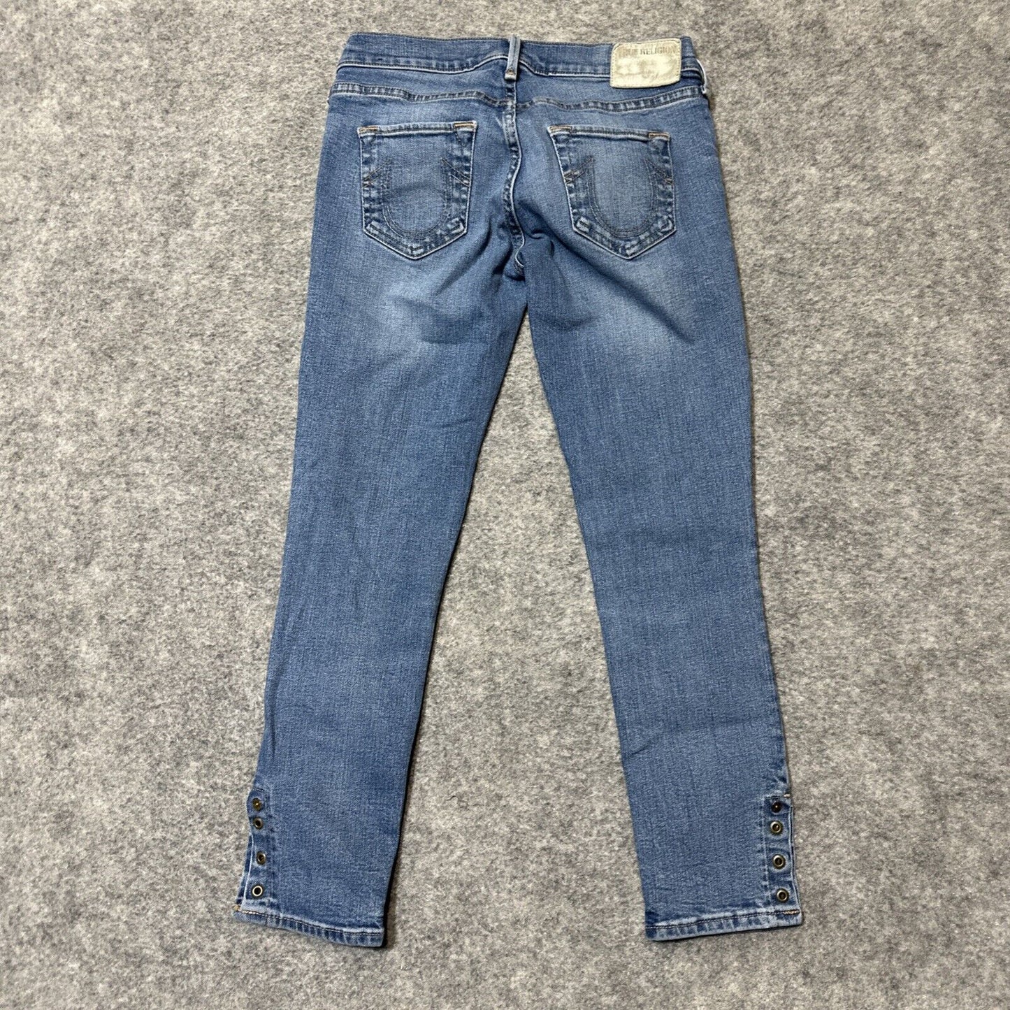 True Religion Casey Low Rise Super Skinny Jeans Women's Size 24 Light Blue Denim