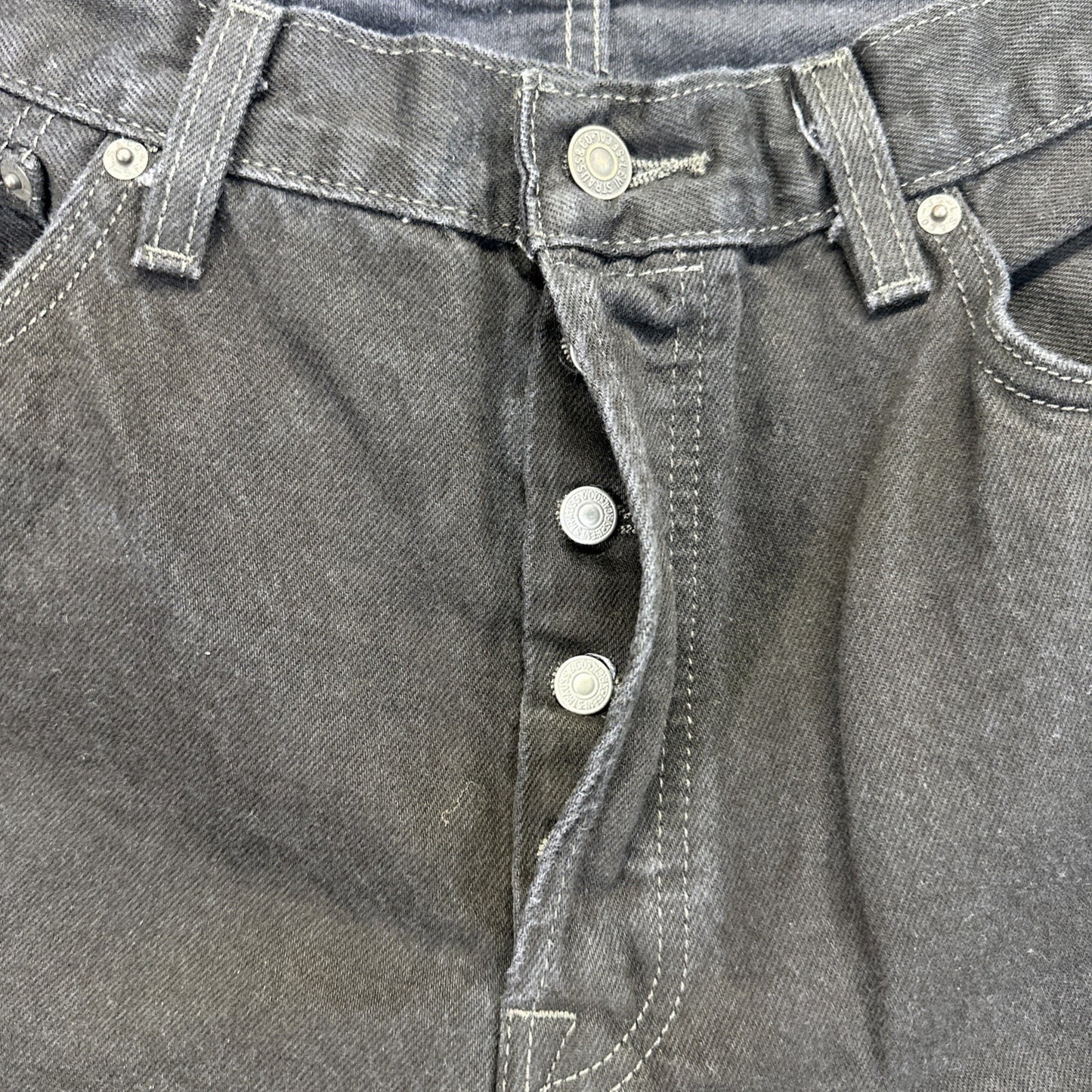 Levi's 501 Original Fit Straight Jeans Mens Size 36x32 Black Denim