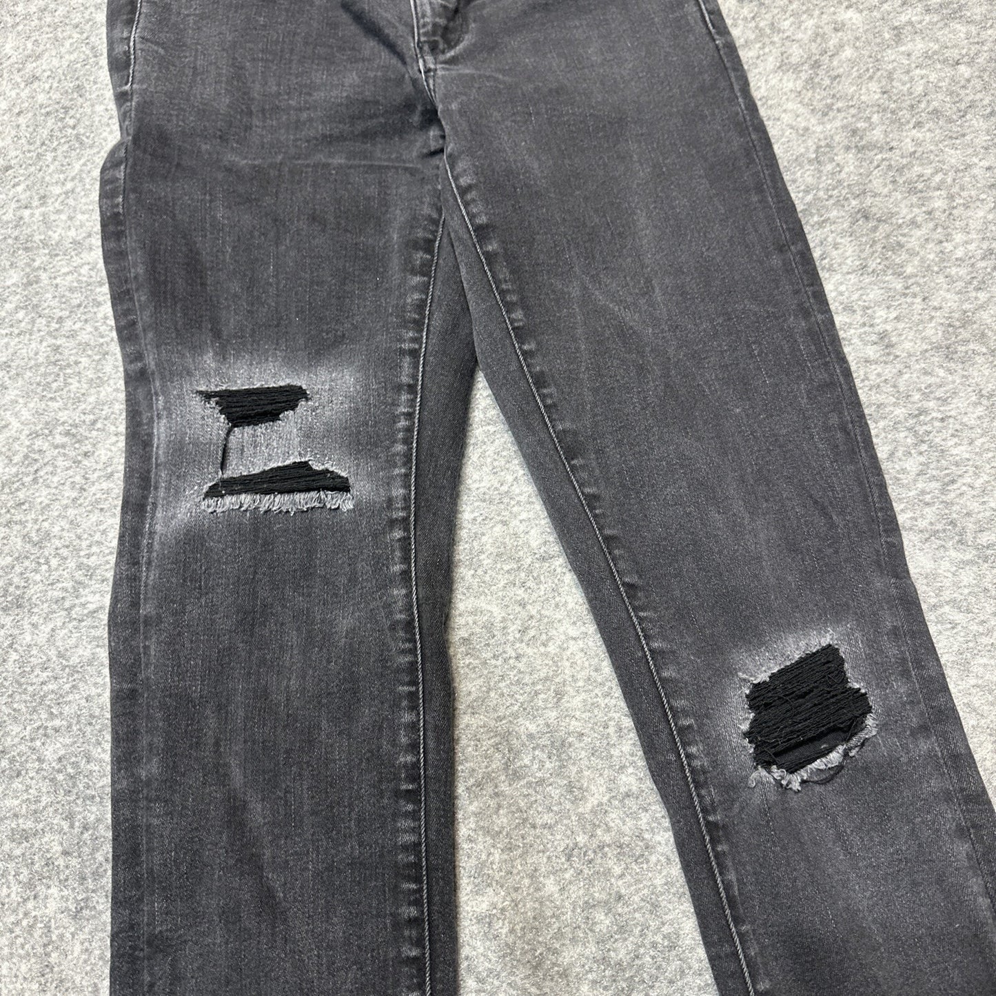 American Eagle Next Level Stretch Women's Distressed Jegging Size 4L Long Black
