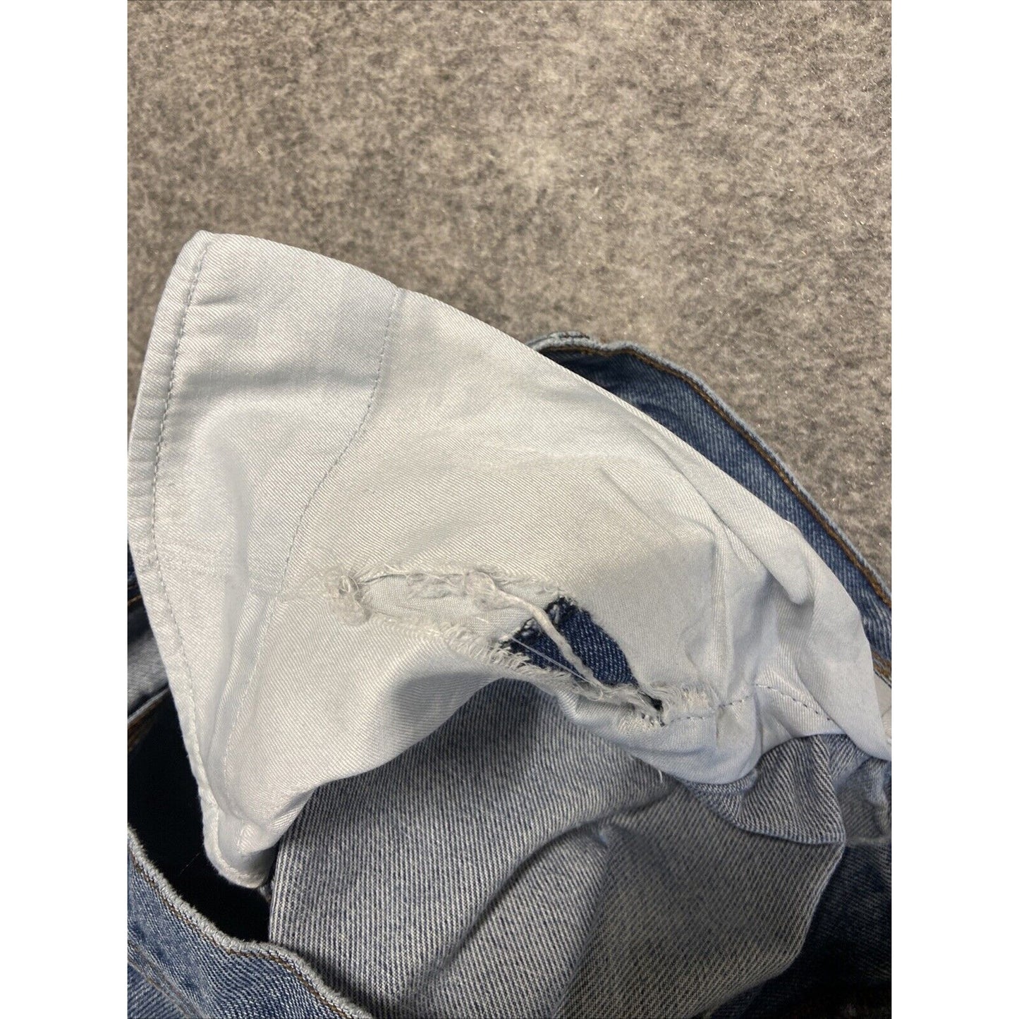 FIVEBROTHER Carpenter Straight Leg Jeans Men's 38x30 Blue Denim *Ripped Pocket*