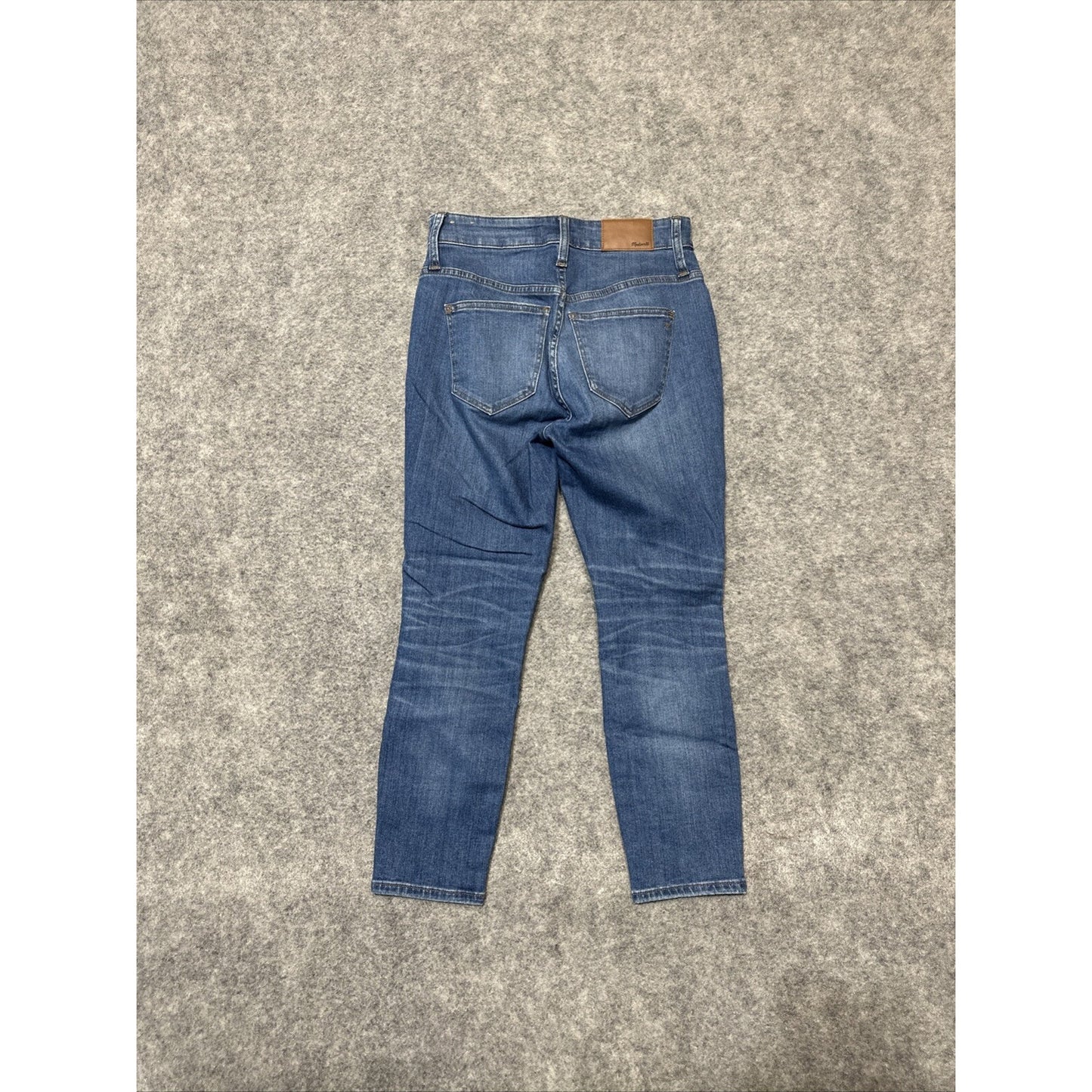 Madewell Distressed Curvy High Rise Skinny Crop Jeans Women's Size 25 P Blue