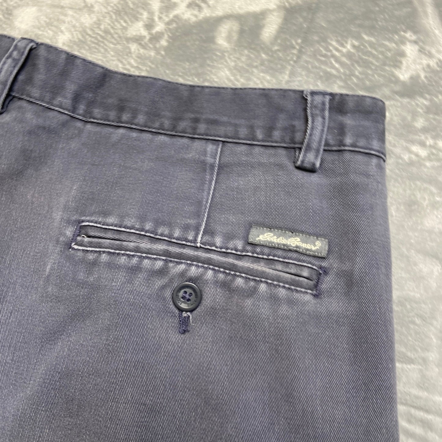 Vintage Eddie Bauer Men's Relaxed Fit Pleat Khakis Pants 36x32 Blue Pants