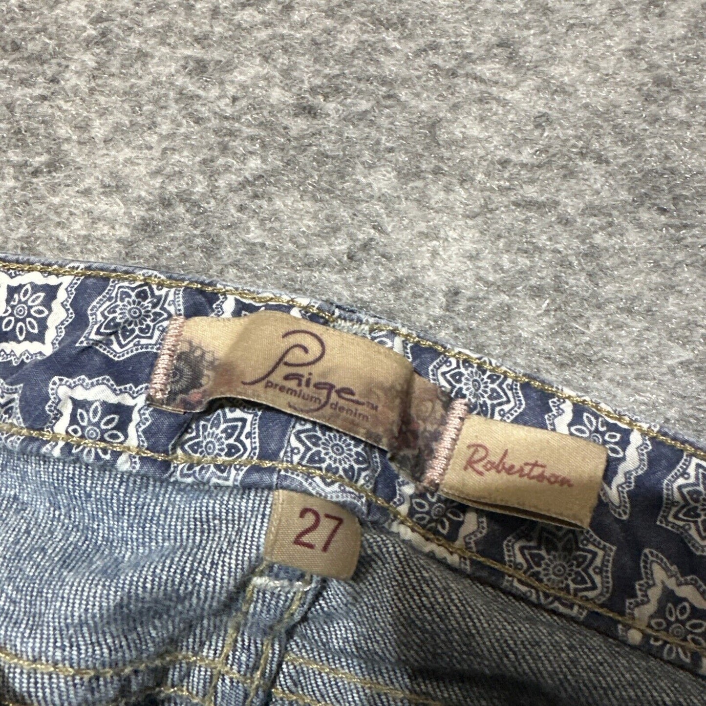 Paige Robertson Cropped Flare Jeans Women's Size 27 Blue Dark Wash Denim