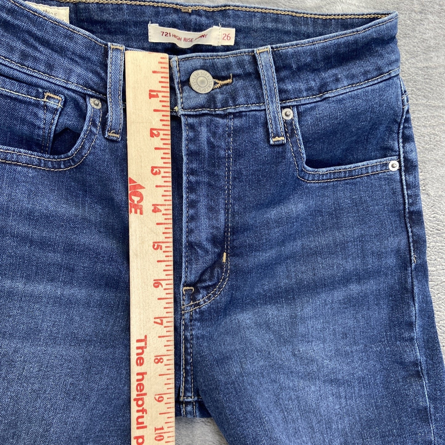 Levi's Distressed 721 Skinny Jeans Women’s 30x30 Blue Denim