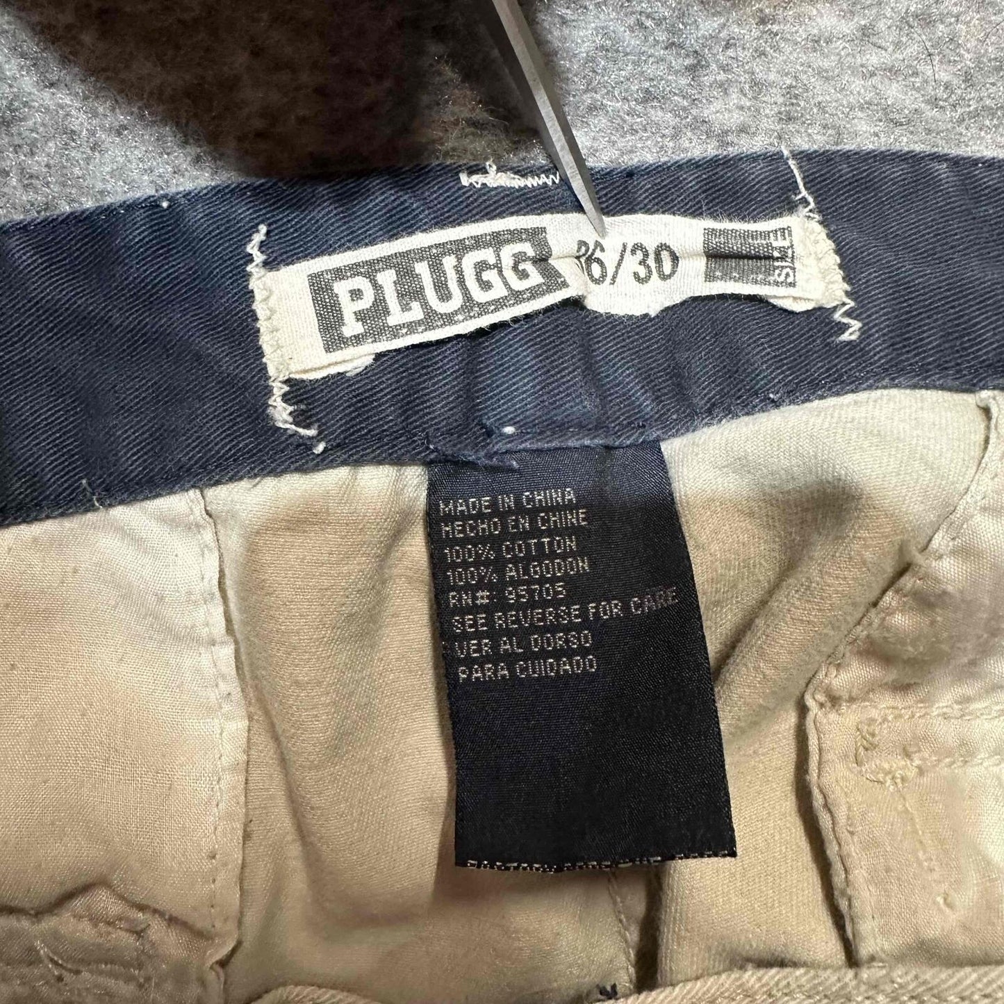 Plugg Men's Multiple Pockets Cargo Pants Size 36x30 Grey Light Wash Pants