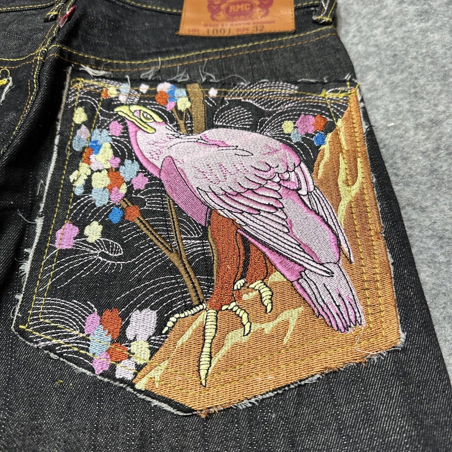 New Red Monkey Company Martin Ksohoh Baggy Wave Jeans Mens 32 Dark Blue Denim