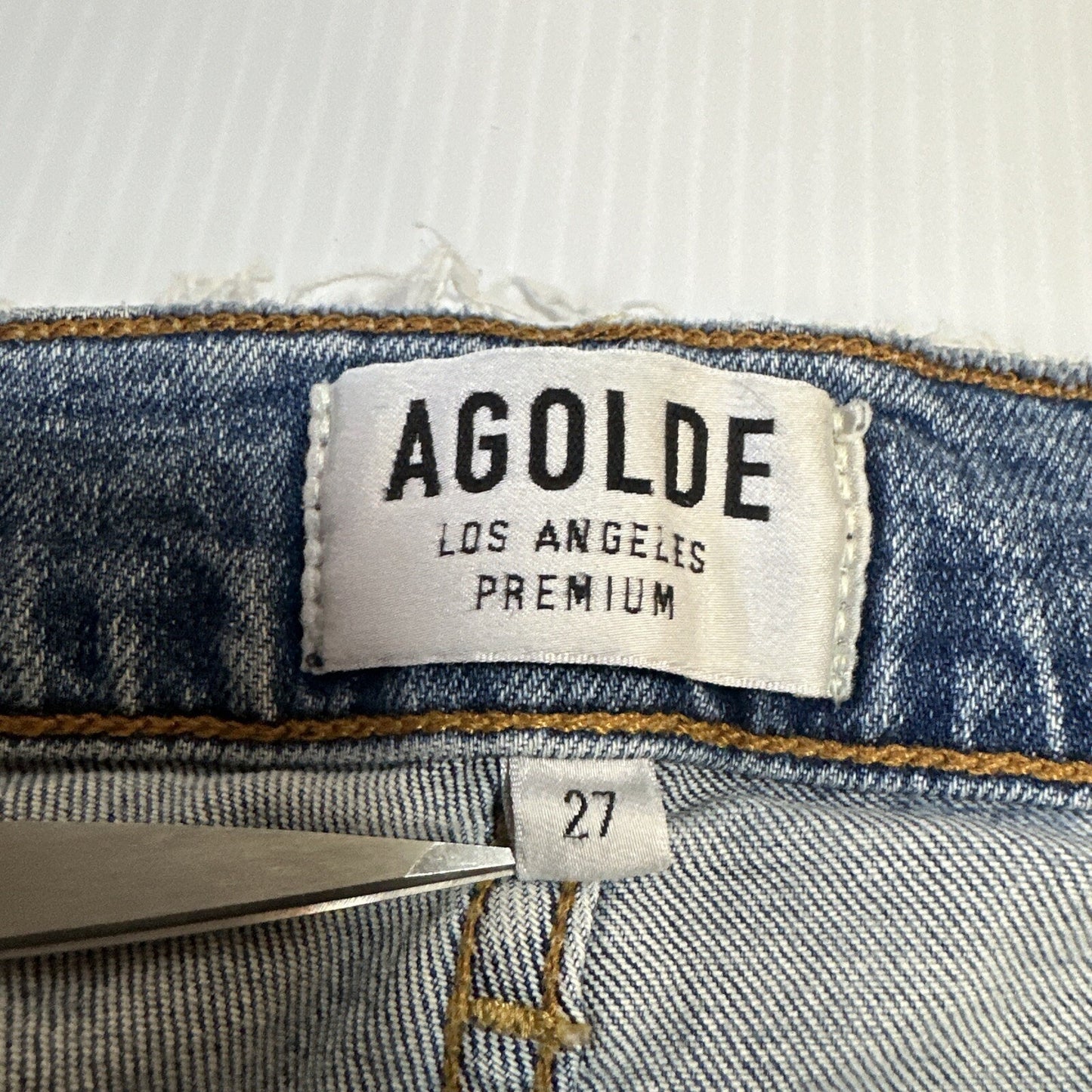 Agolde Distressed Skinny Ankle Jeans Women's Size 27 Light Blue Denim