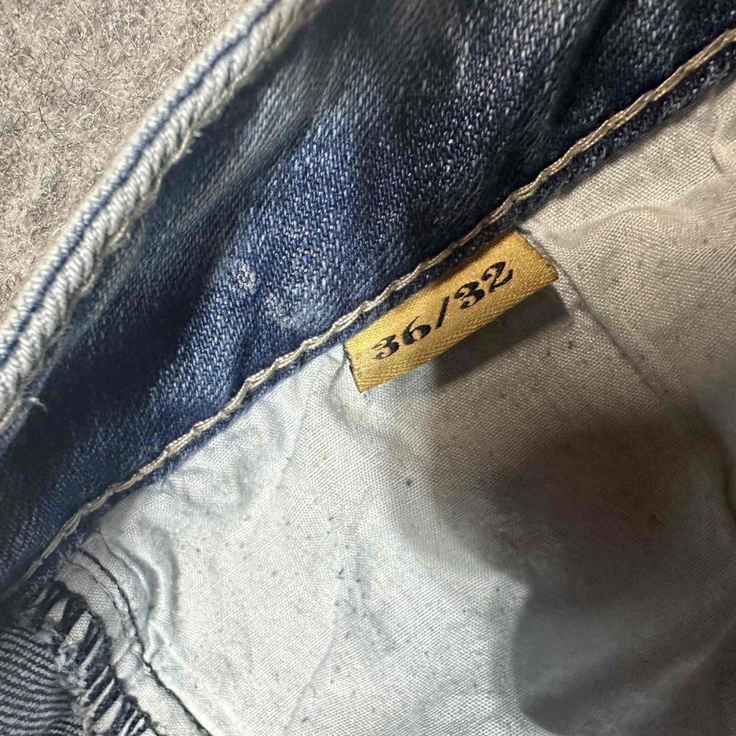 Grindhouse Denim Men's Distressed Skinny Jeans Size 36x32 Blue Light Wash Denim