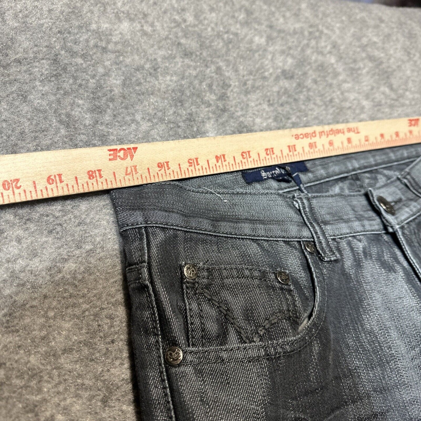 Vintage Sacred Cult Reflective Metallic Bootcut Jeans Mens Size 34x30 Silver