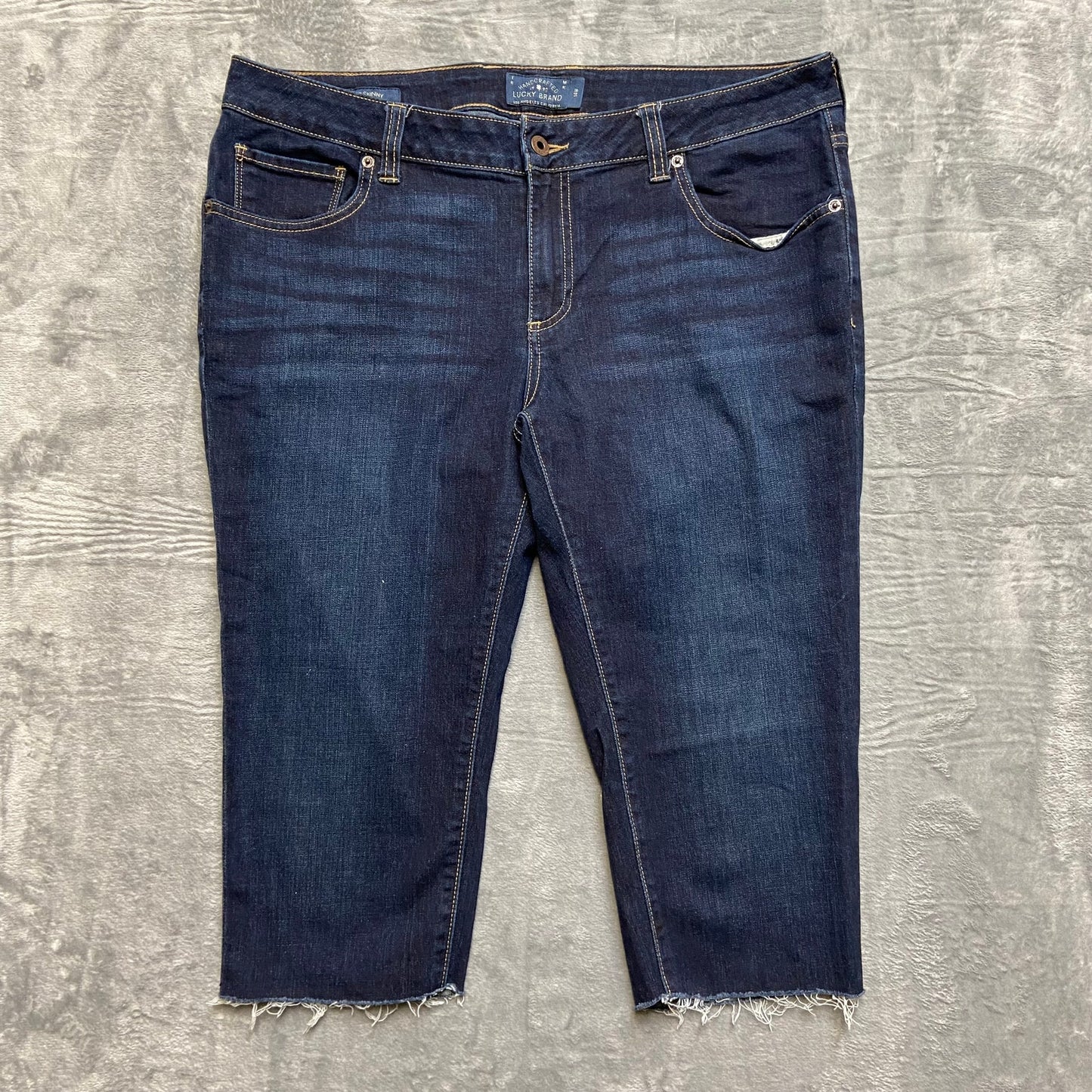 Lucky Brand Ginger Skinny Jeans Women's Size 14W Blue Denim Medium Wash Cropped