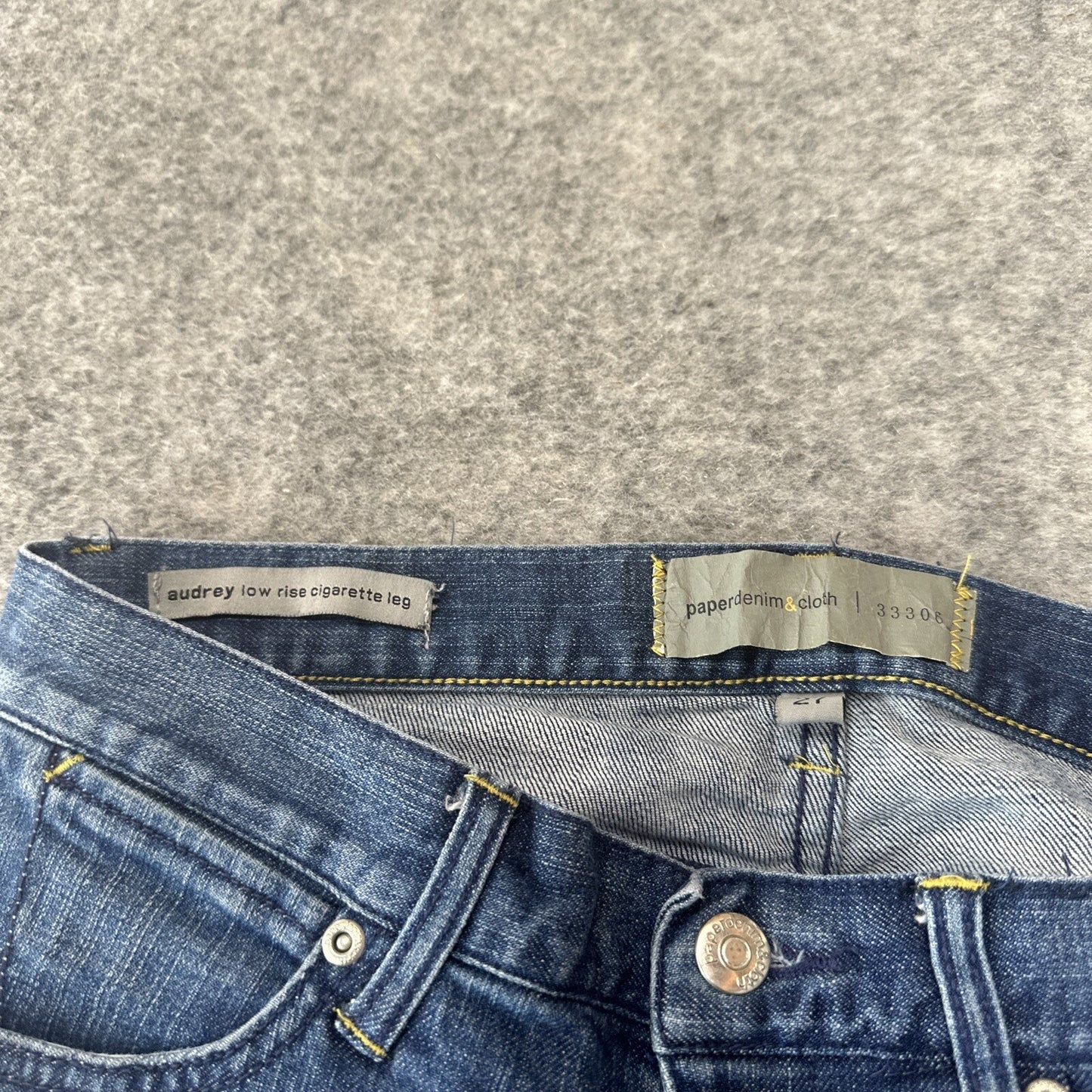 Paper Denim & Cloth Audrey Low Rise Cigarette Leg Women's Jeans Size 27 Blue