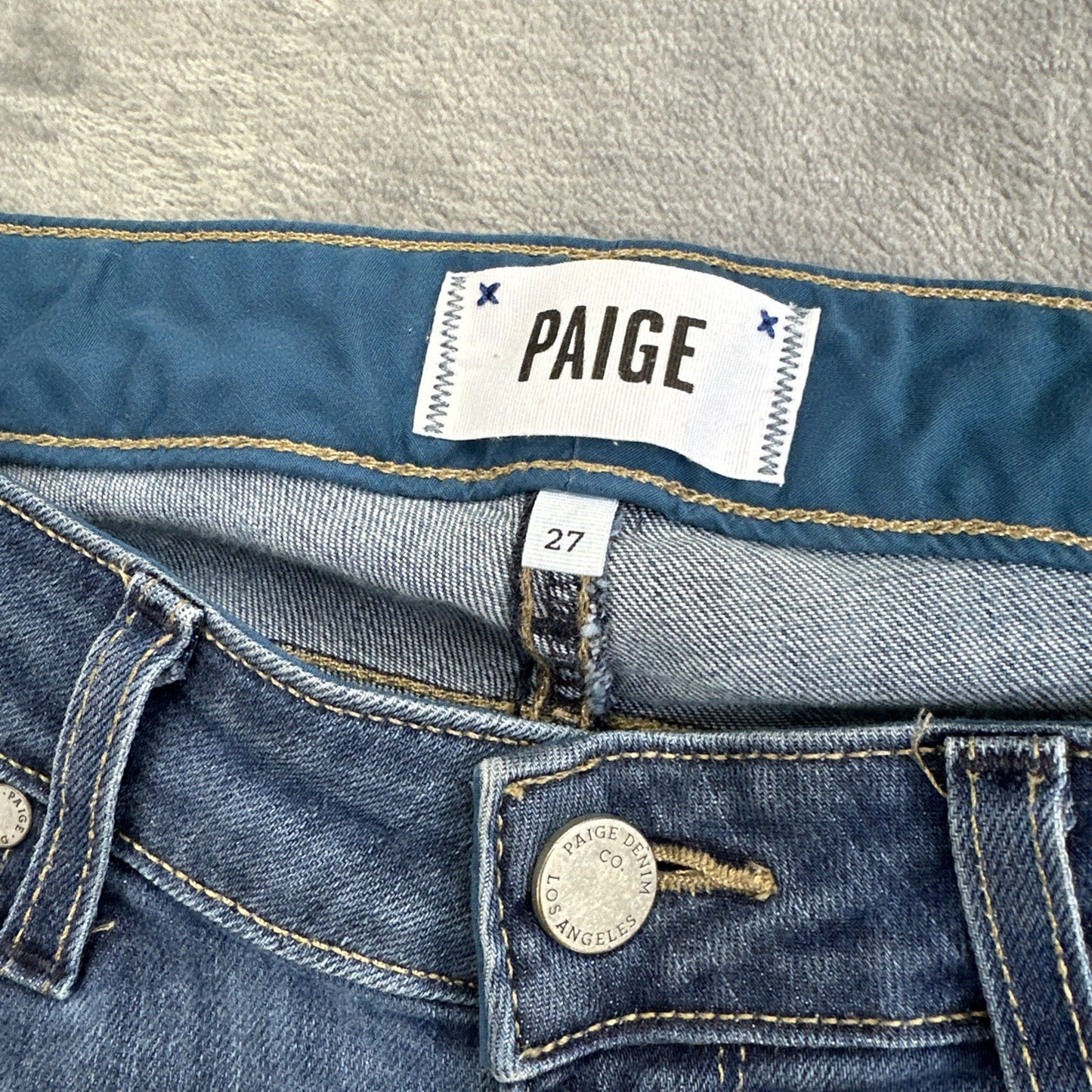 Paige Skyline Ankle Peg Skinny Jeans Women's Size 27 Blue Denim