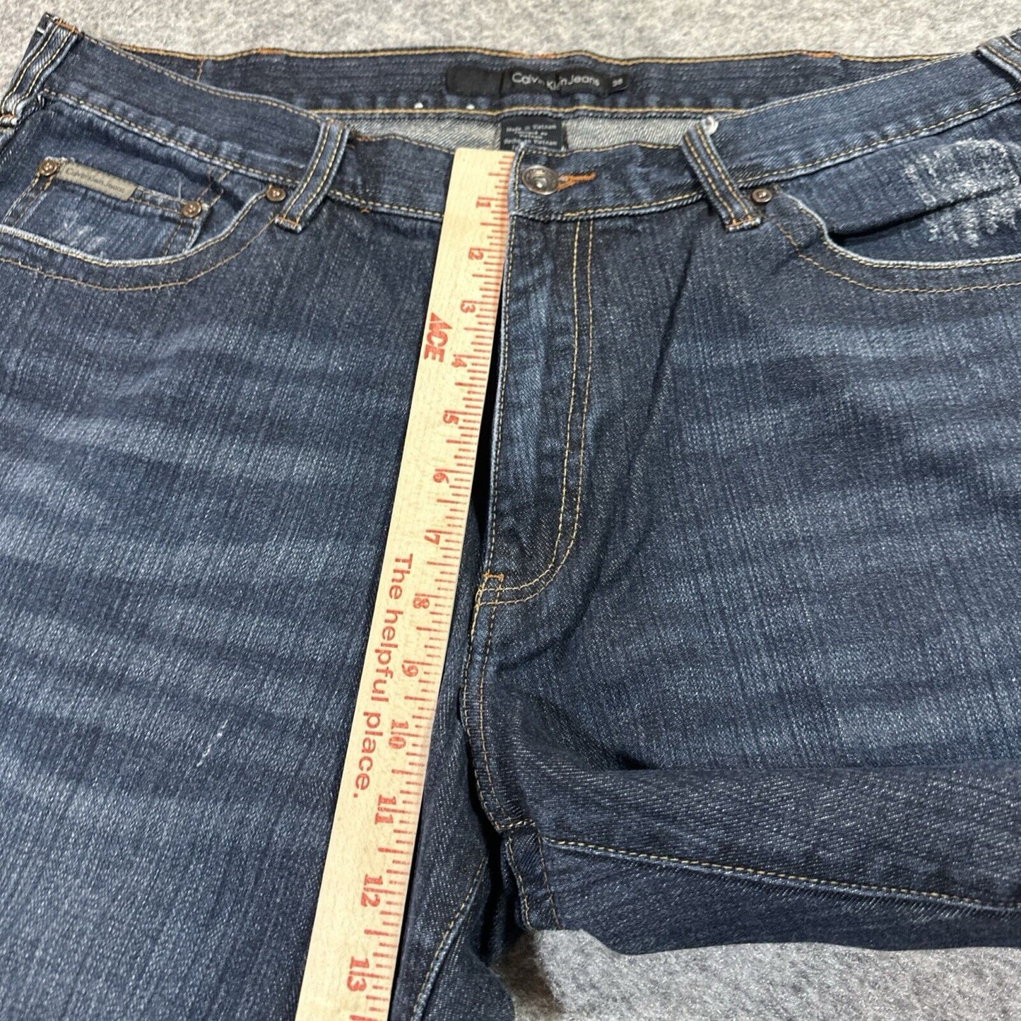 Calvin Klein Bootcut Jeans Men's Size 38x30 Dark Blue Denim