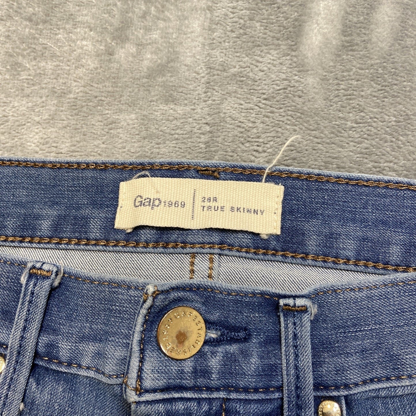 Gap 1969 True Skinny Jeans Women's Size 26r Blue Denim