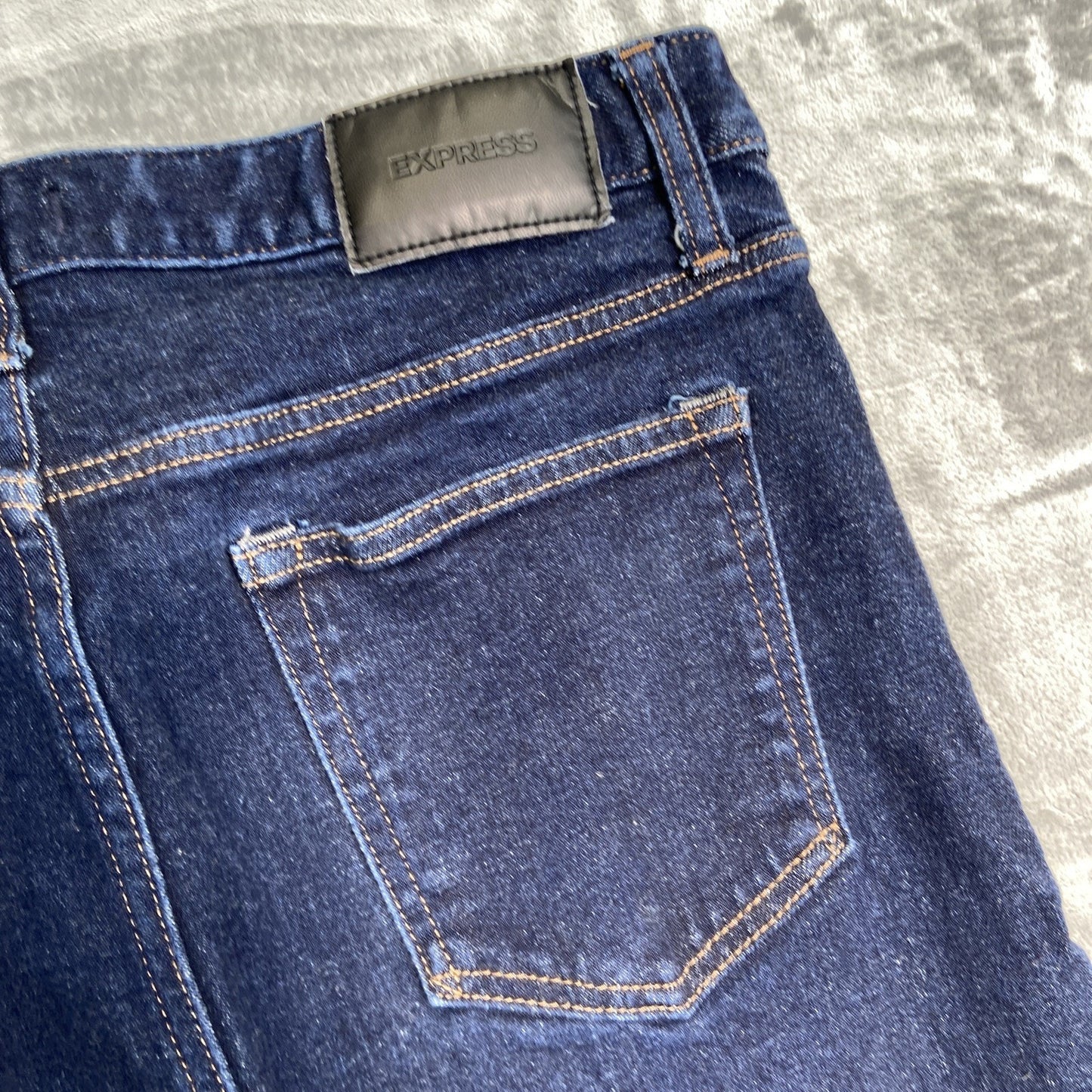 Express Selvedge Slim Jeans Mens Size 33x30 Blue Dark Wash Denim