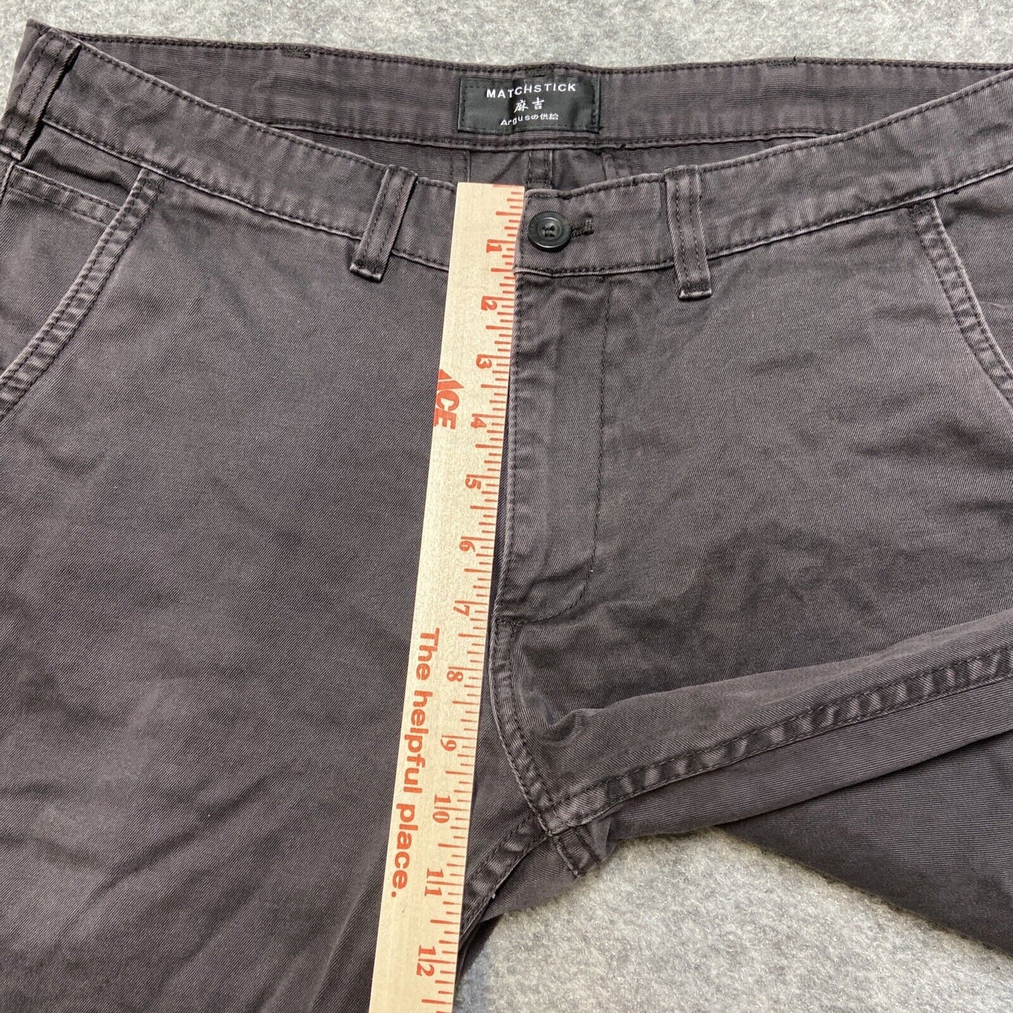 Matchstick Straight Leg Chino Pants Men's Size 34x32 Dark Gray Pants