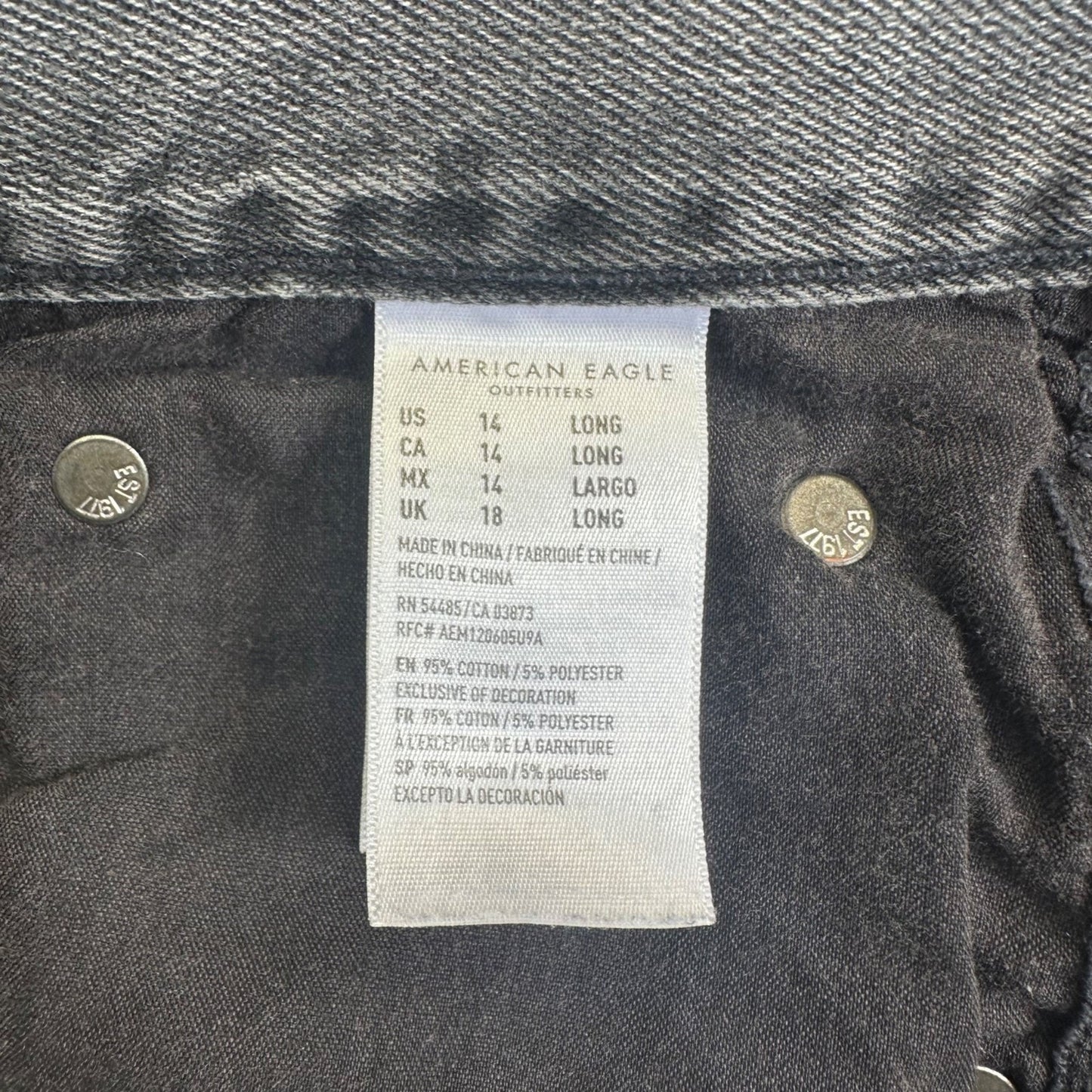 American Eagle Women's Skinny Jeans Size 14 Long Gray