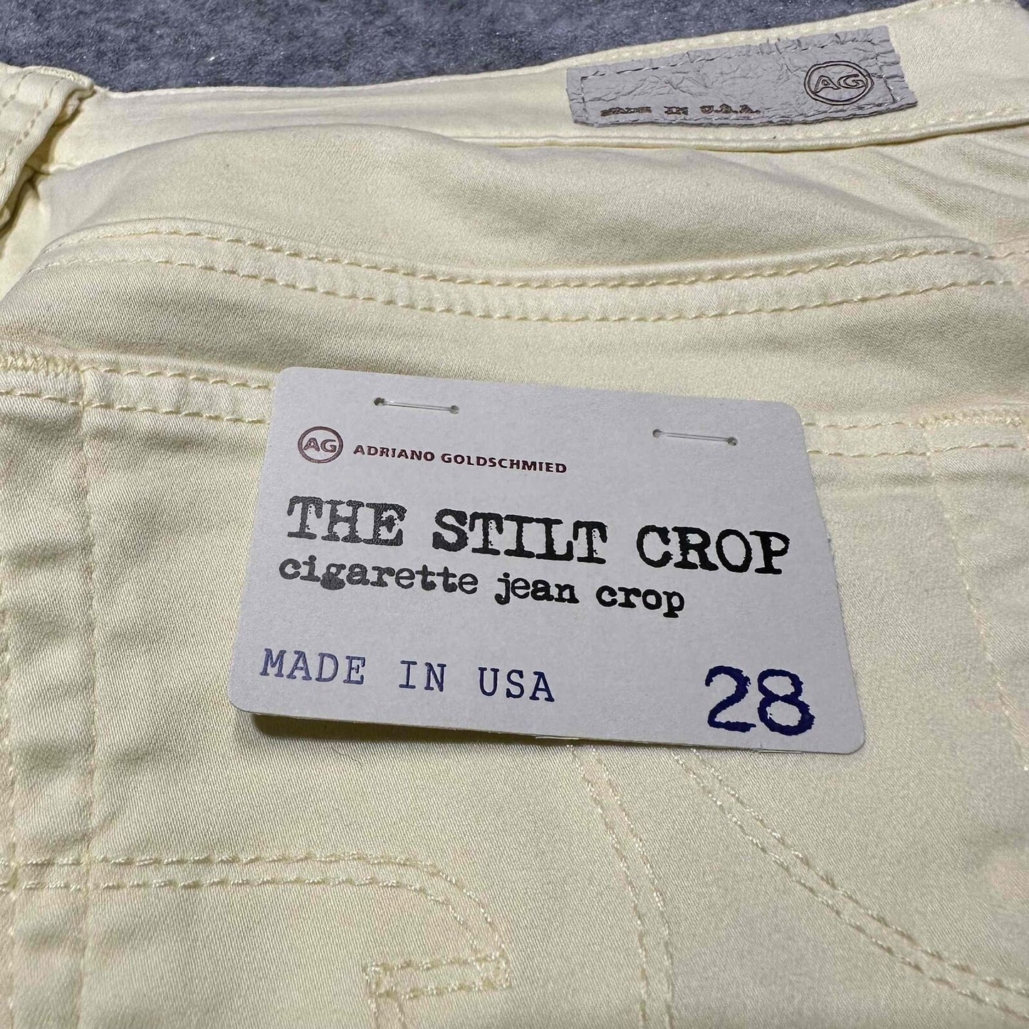New AG Adriano Goldschmied The Stilt Crop Women's Cigarette Crop Jeans Size 28