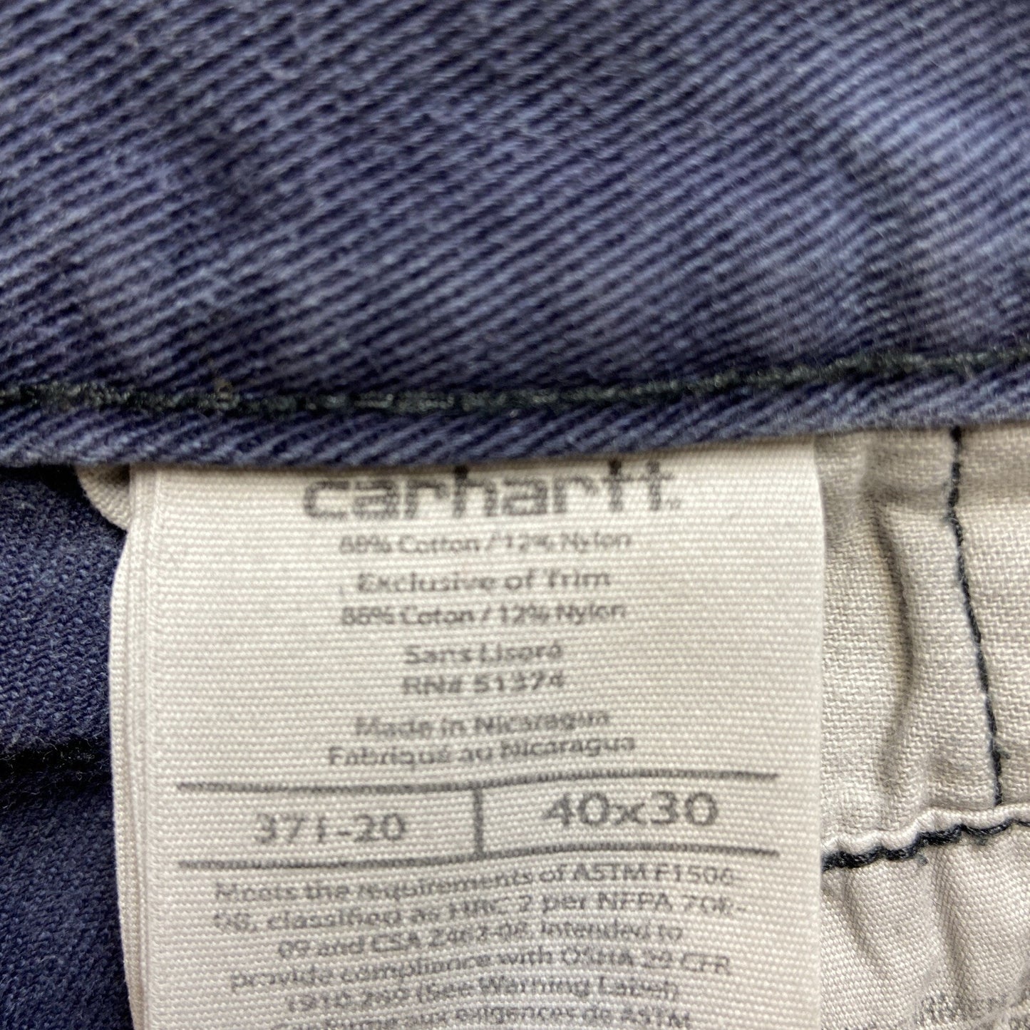 Lot of 2 Carhartt FR Chino Pants Men's Size 40x30 Gray Pants Grade A/B Wholesale