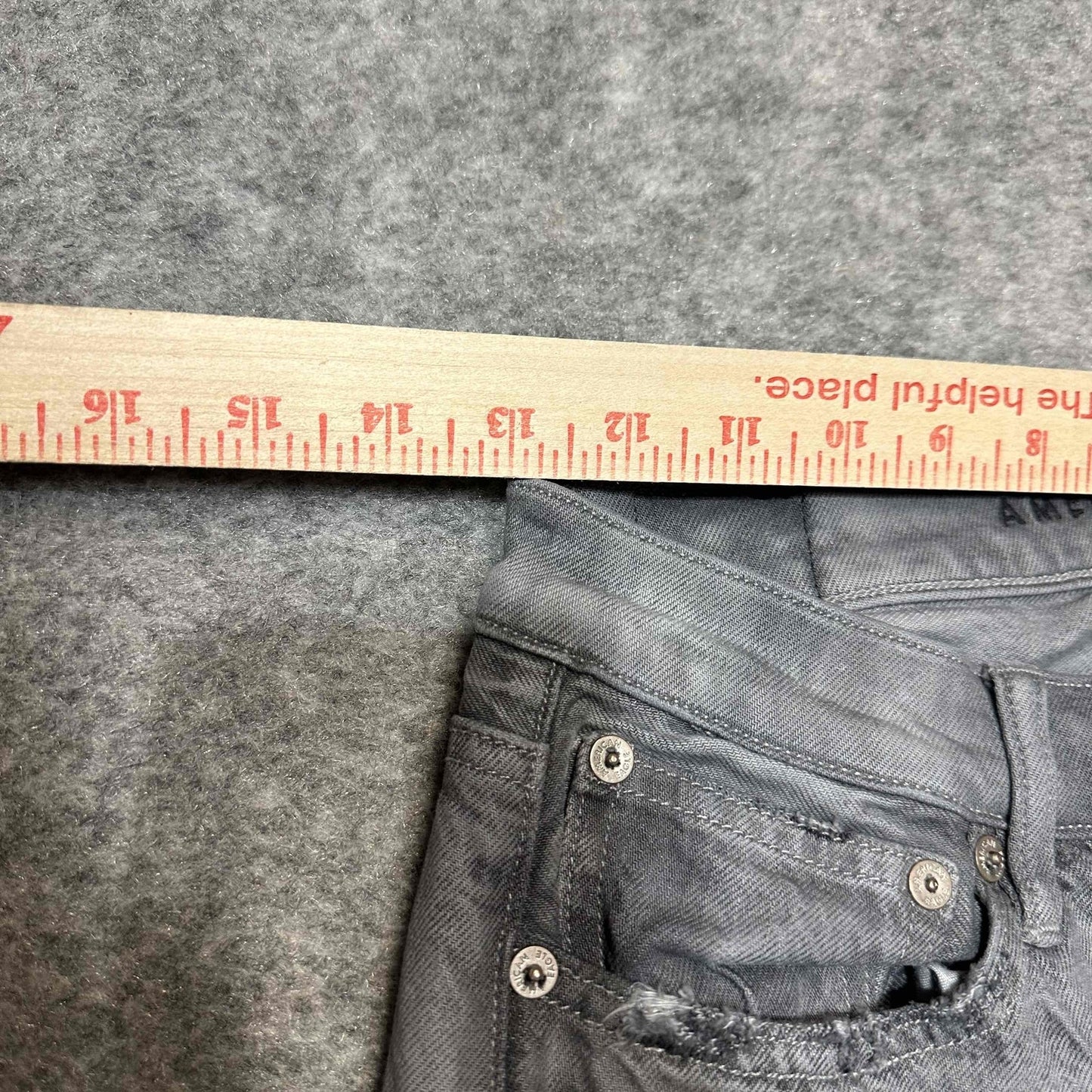 American Eagle 90s Women's Distressed Straight Jeans Size 0R Grey Denim
