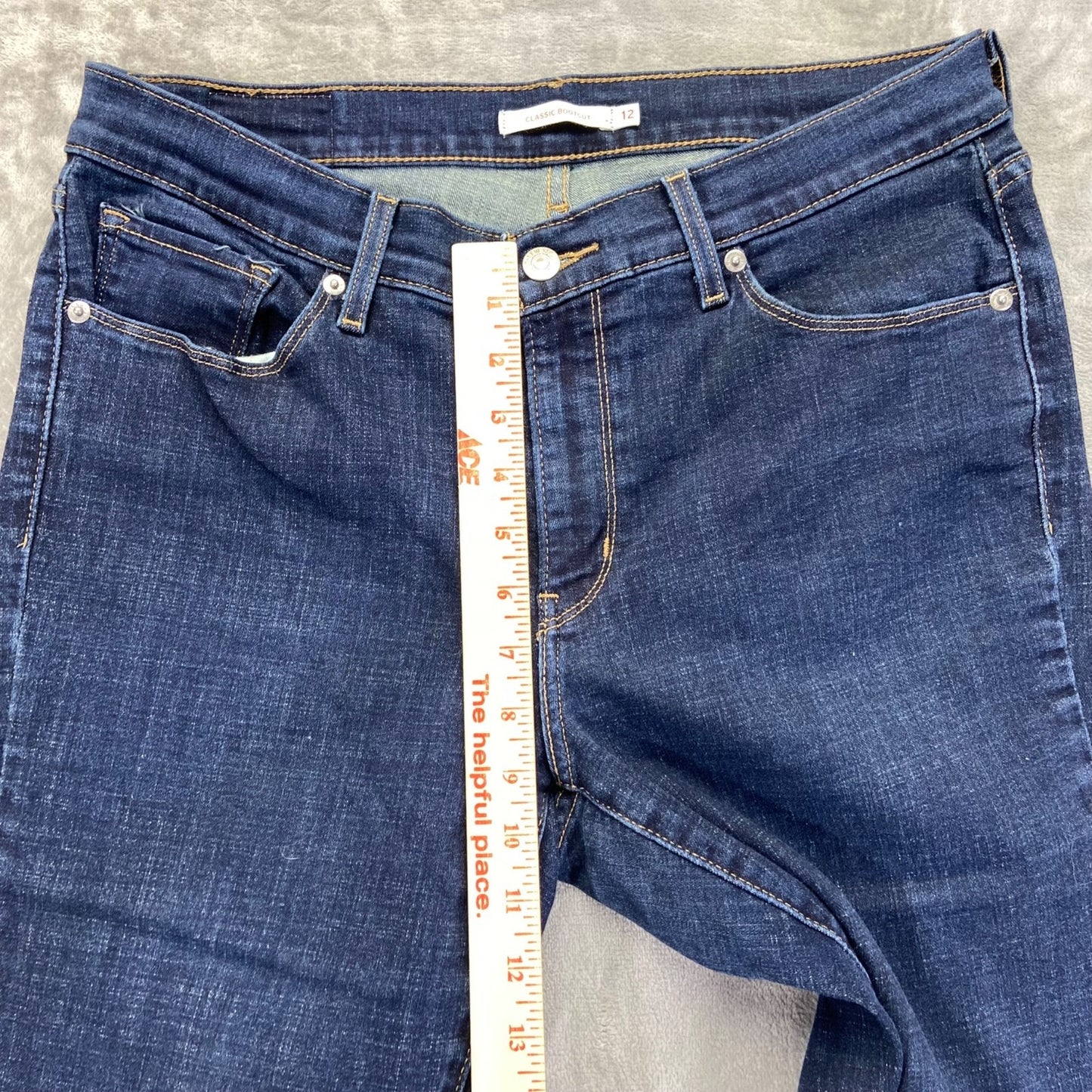 Levi's Classic Bootcut Women's Jeans Size 12 Dark Blue Denim