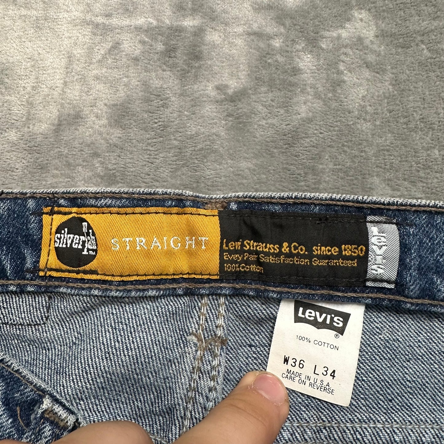 Levi's Straight Jeans Men's Sz 36x34 Blue Denim