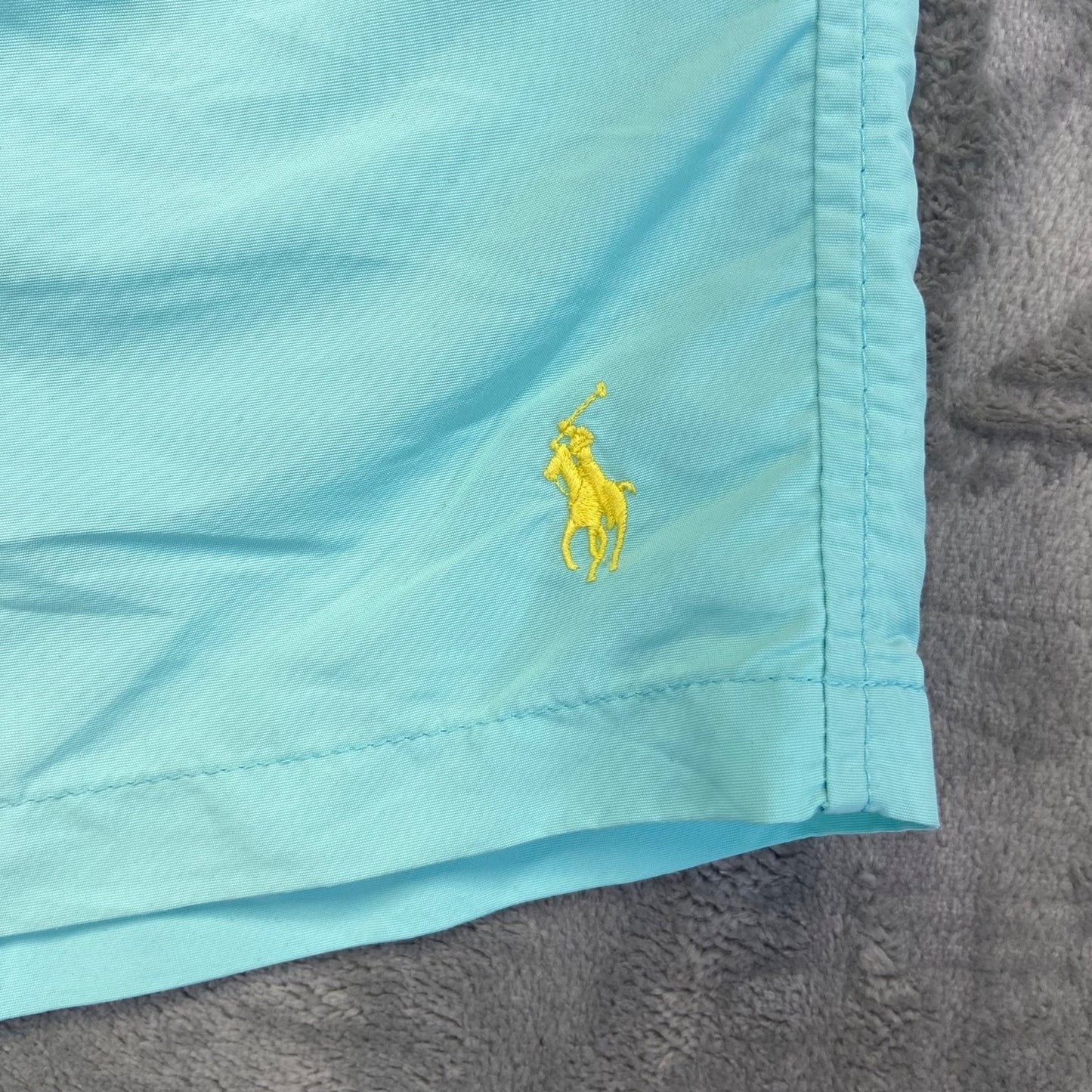 Polo Ralph Lauren Men's Swim Shorts Size L Light Blue Mesh Lined Swimwear