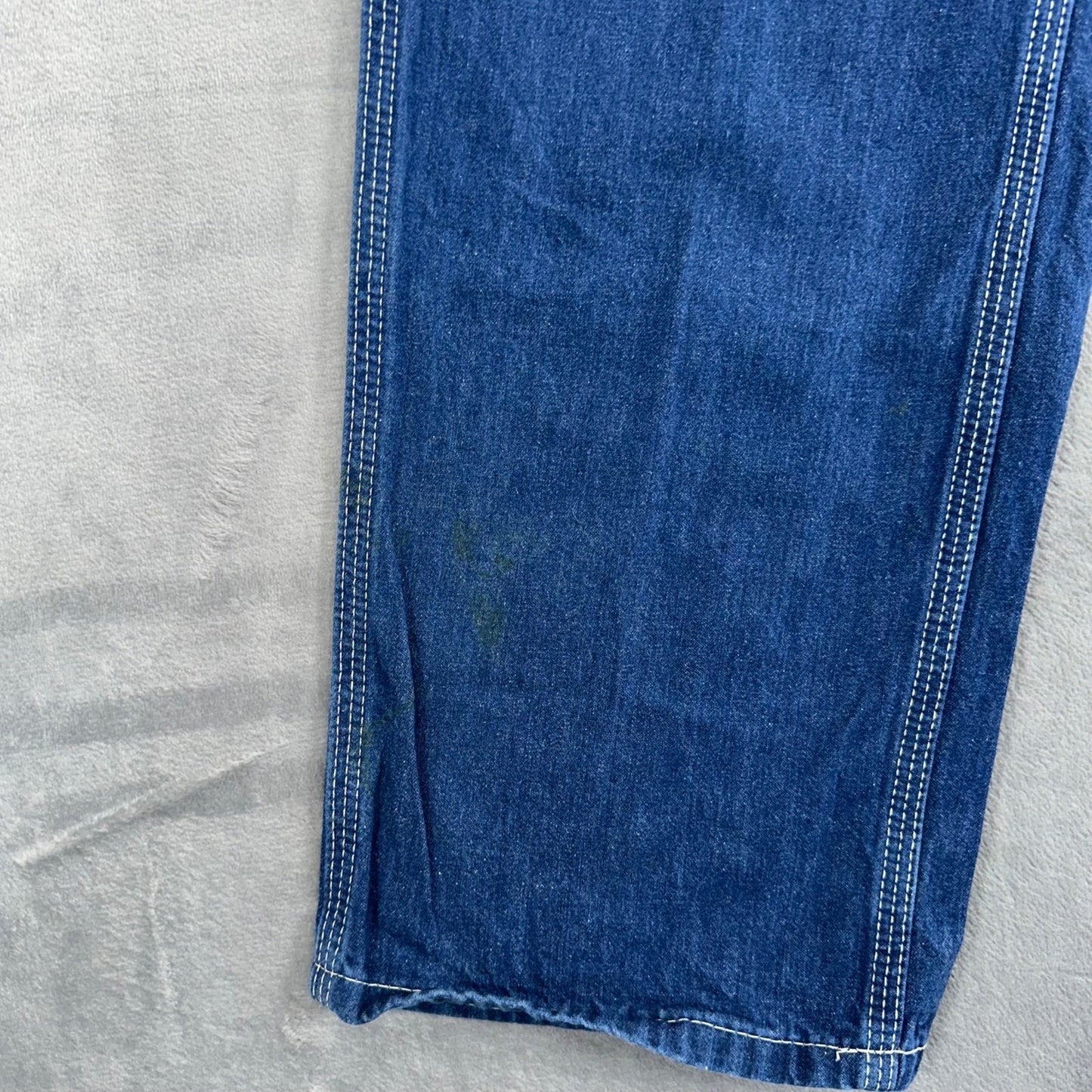 Carhartt Men's Dungaree Fit Straight Jeans 34x30 Blue Dark Wash #2028