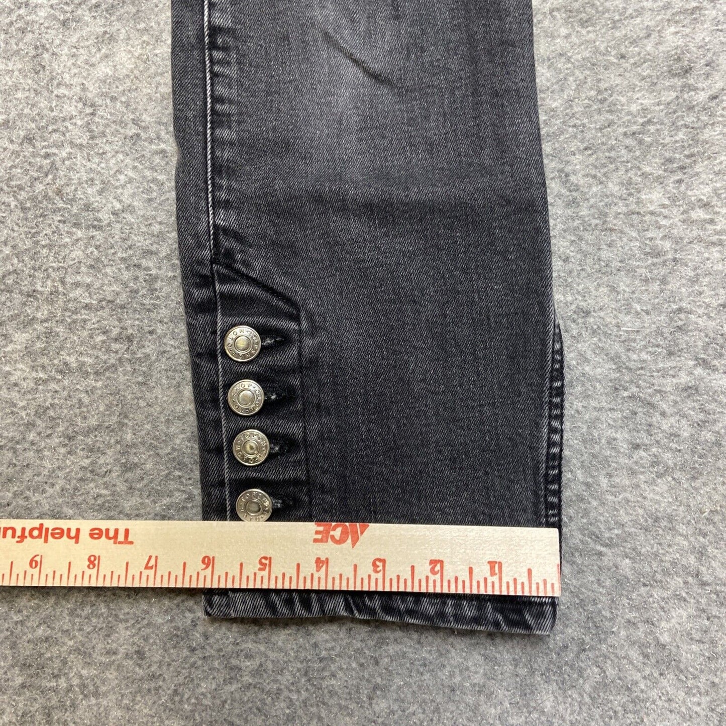 Topshop Moto Cropped Button Fly Jeans Women's Size 26x30 Dark Gray Denim
