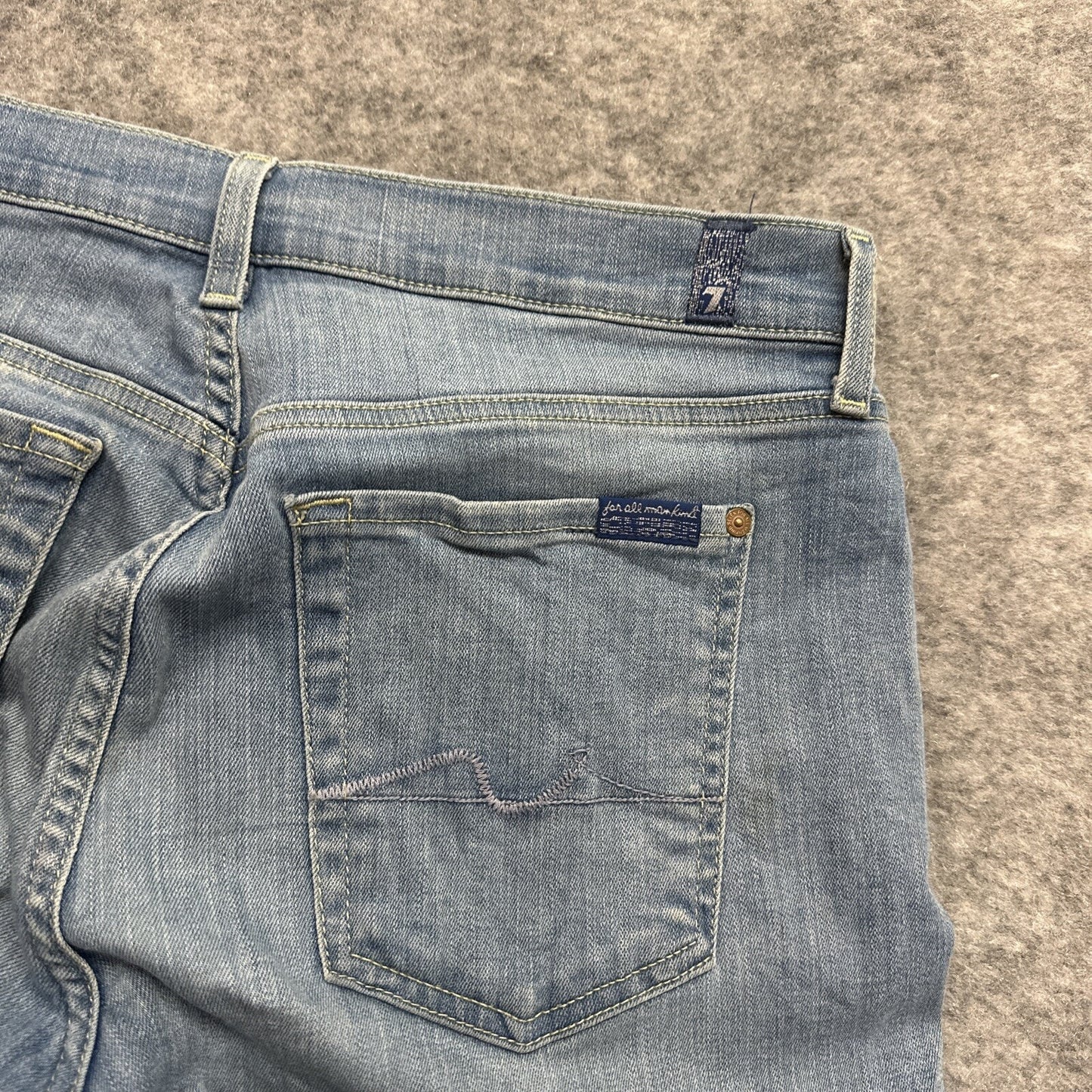 7 For All Mankind Josefina Skinny Boyfriend Distressed Jeans Womens Sz 28 Blue