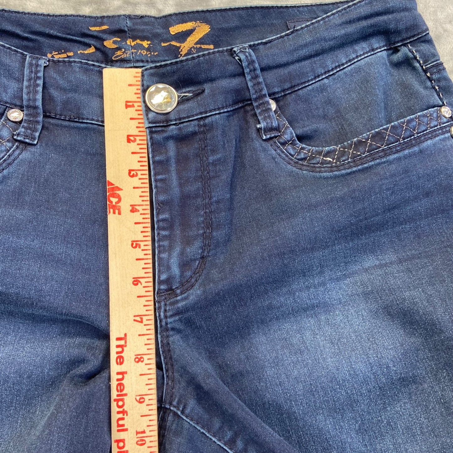 Seven7 Women's Rocker Slim Flare Jeans Size 14 Dark Wash