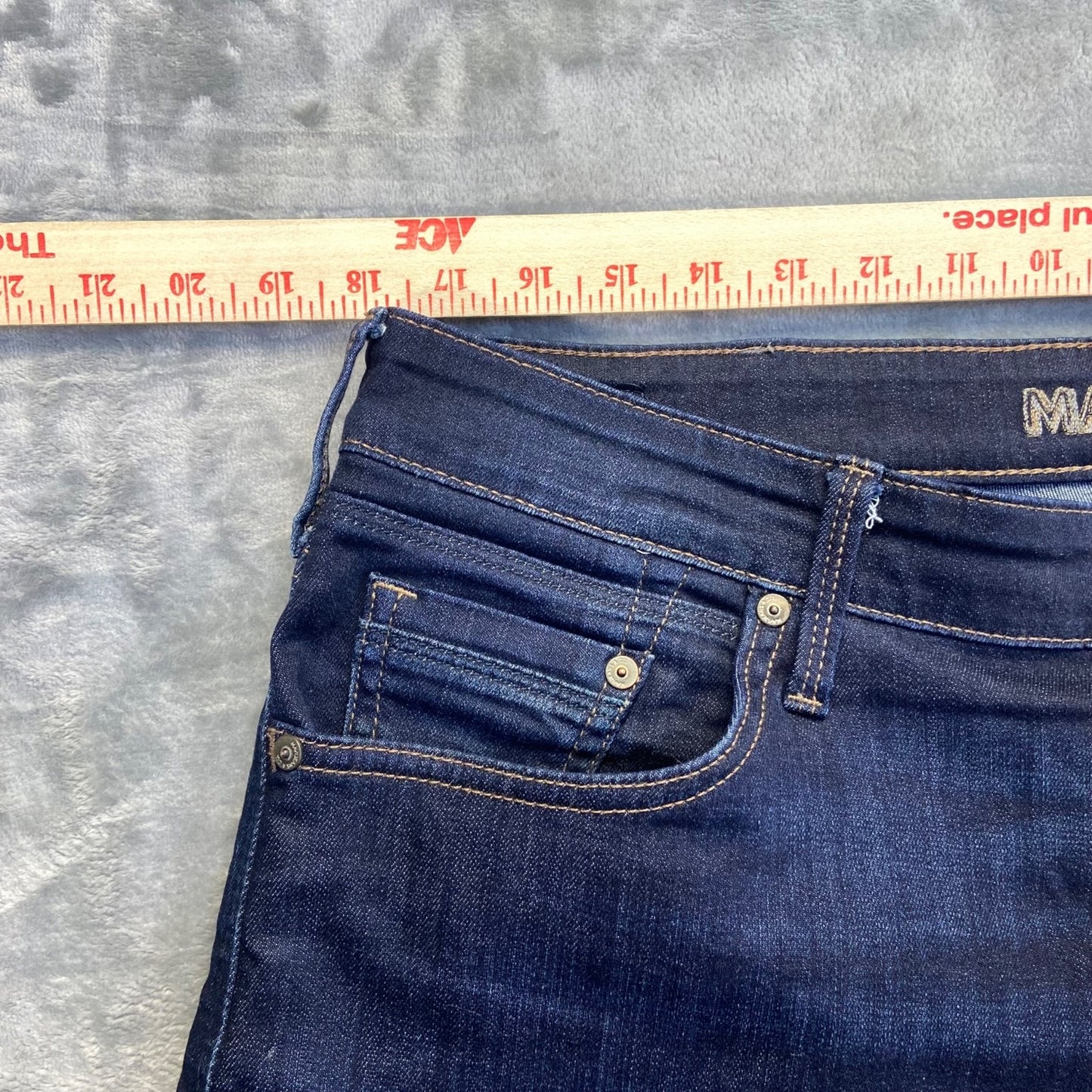 Mavi Men's Straight Jeans Size 36 Blue Dark Wash