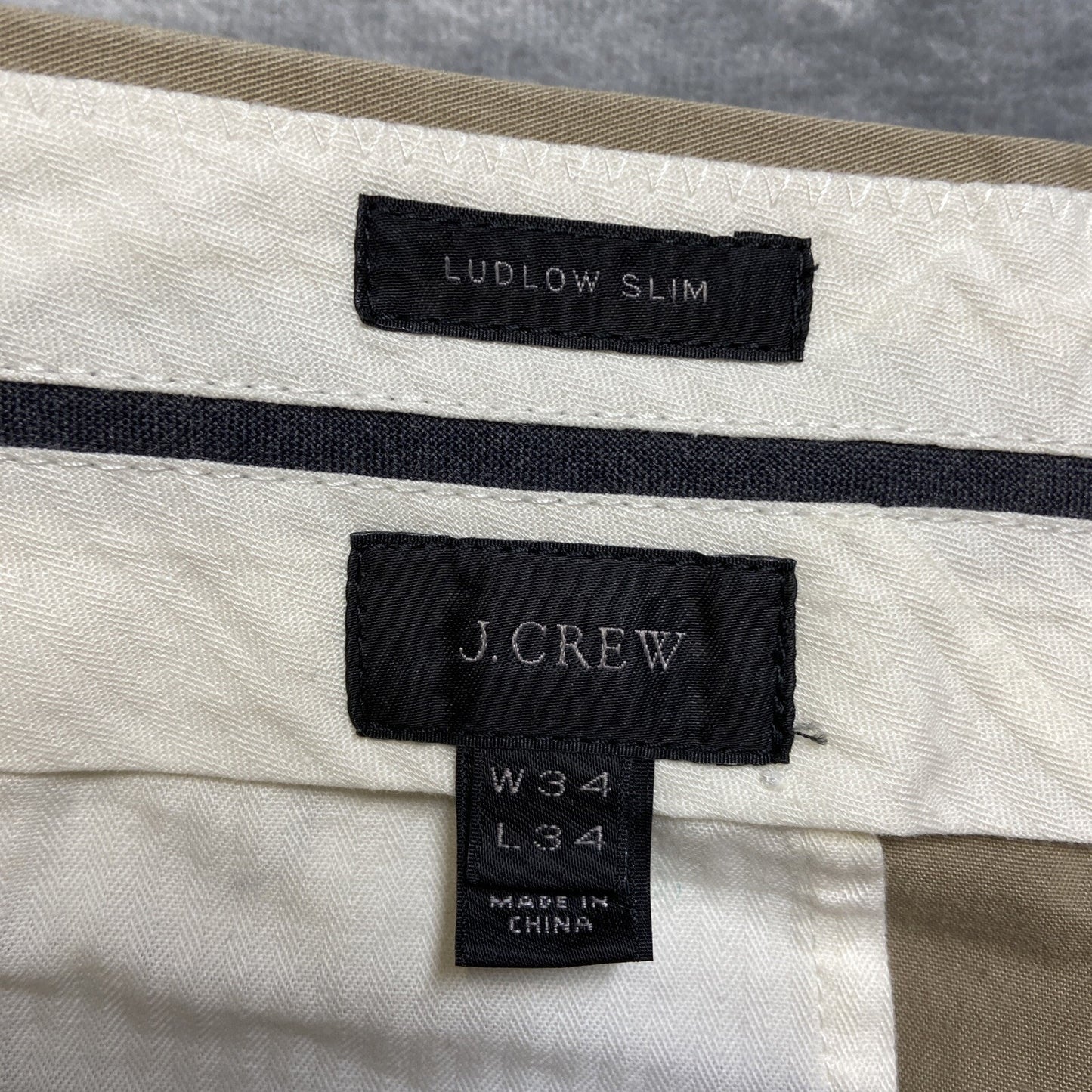J Crew Flex Slim Chino Pants Men's Size 34x34 Tan Brown