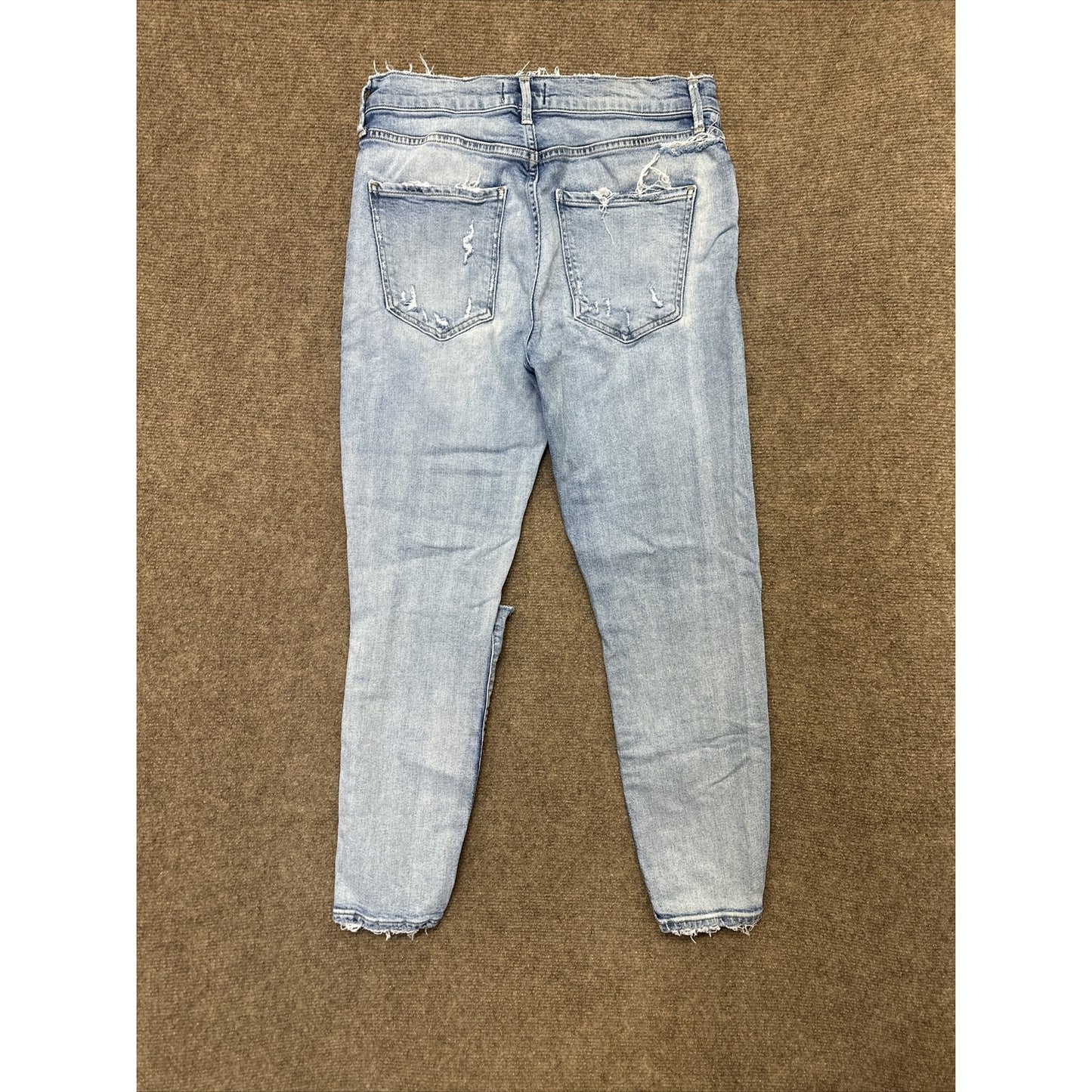 Agolde Distressed Skinny Ankle Jeans Women's Size 27 Light Blue Denim