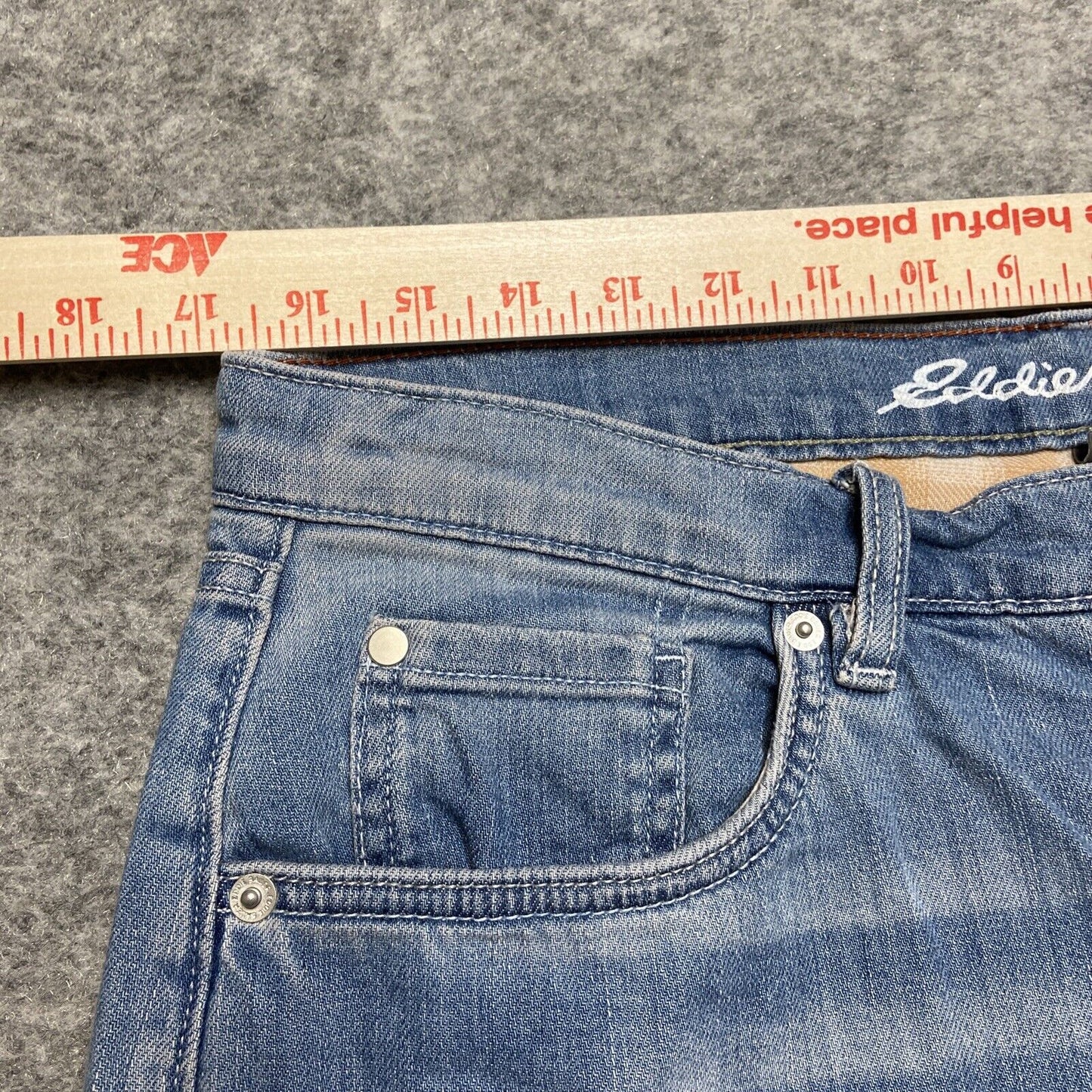 Eddie Bauer Flannel Lined Boyfriend Mid Rise Straight Jeans Women's Sz 10P Blue