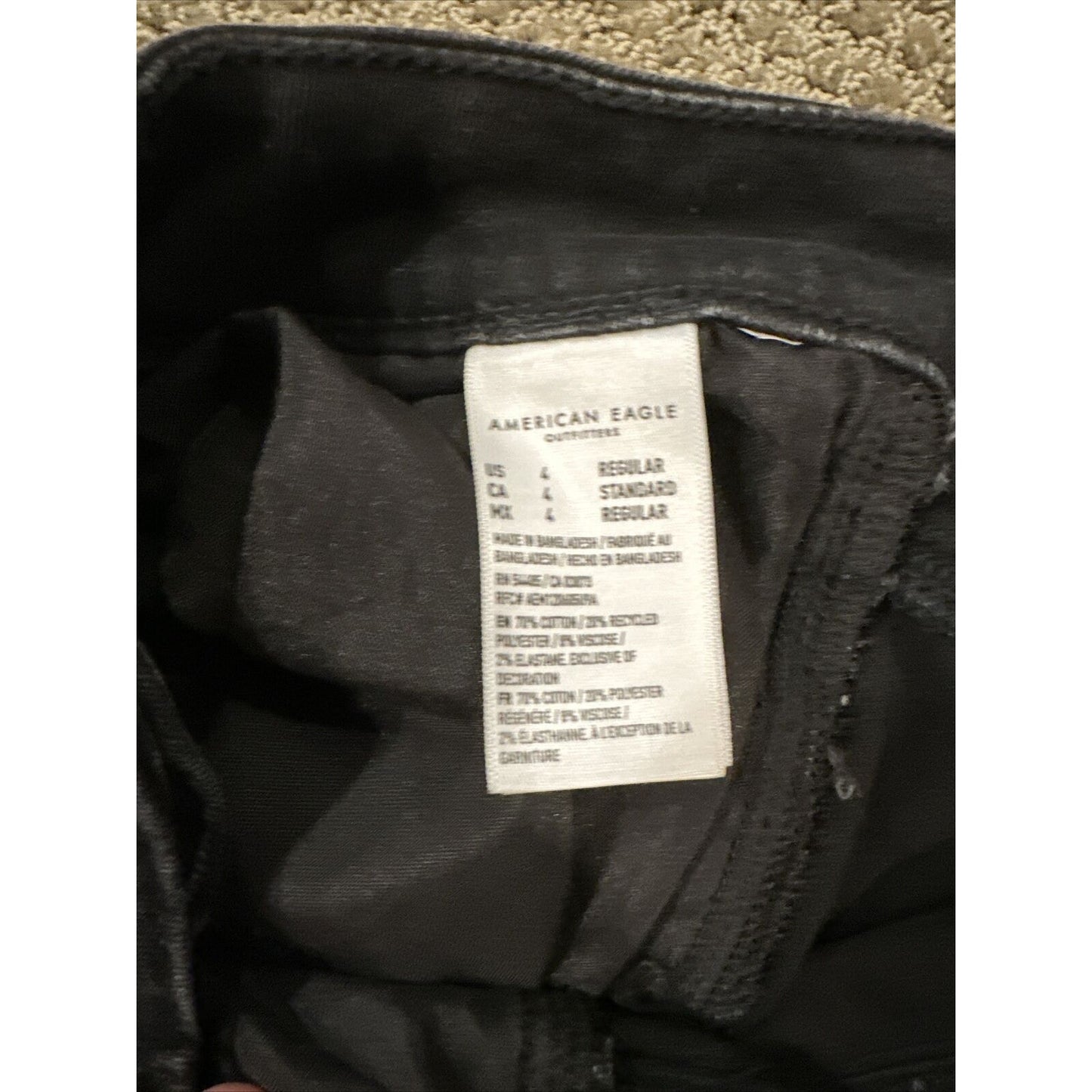 American Eagle Jeans Women's Size 4R Mid Rise Next Level Stretch Black Jeans