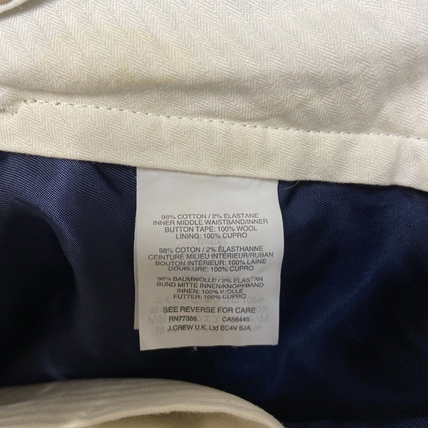 J Crew Flex Slim Chino Pants Men's Size 34x34 Tan Brown