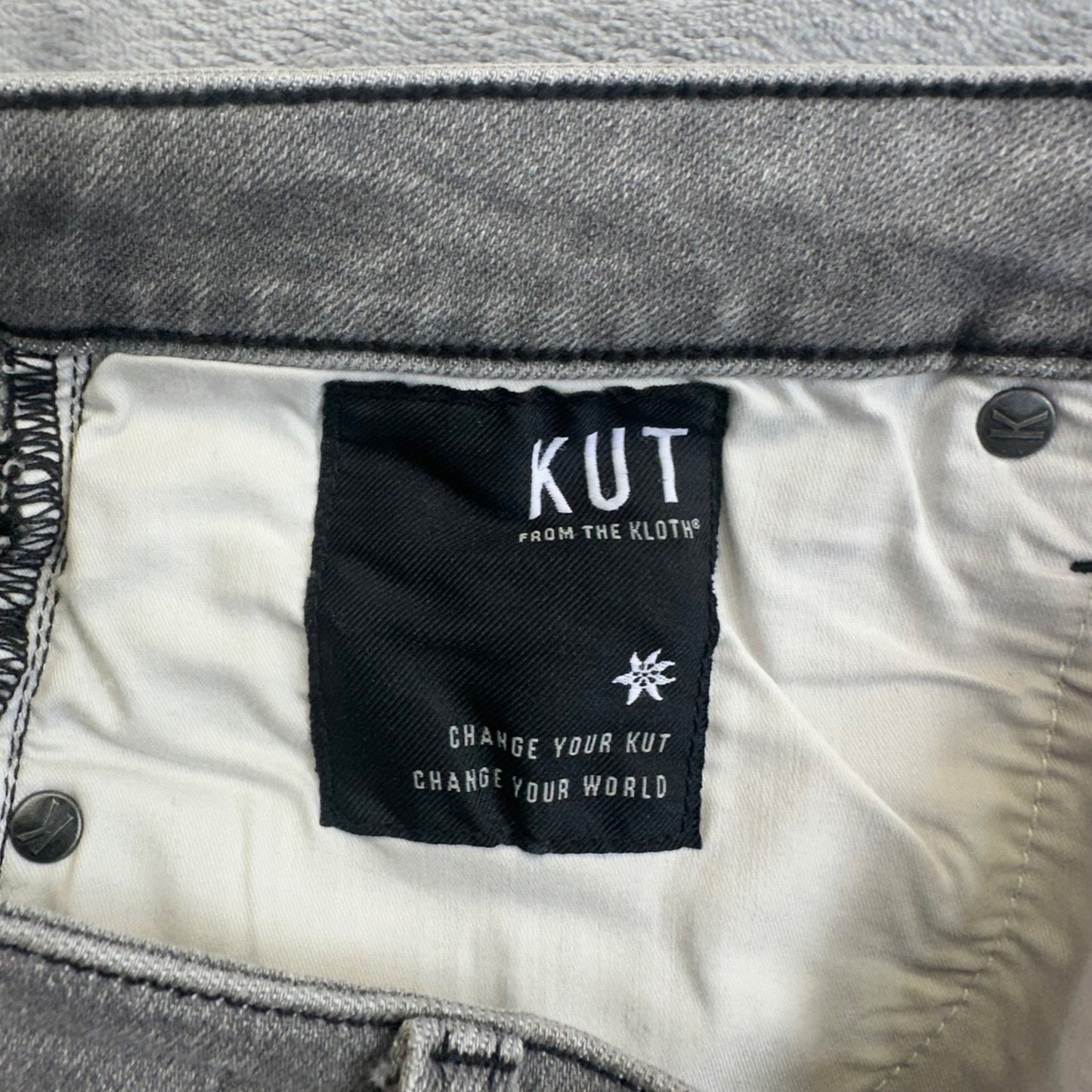 New KUT From The Kloth Women's Elizabeth Ankle Straight Jeans Size 16 Gray