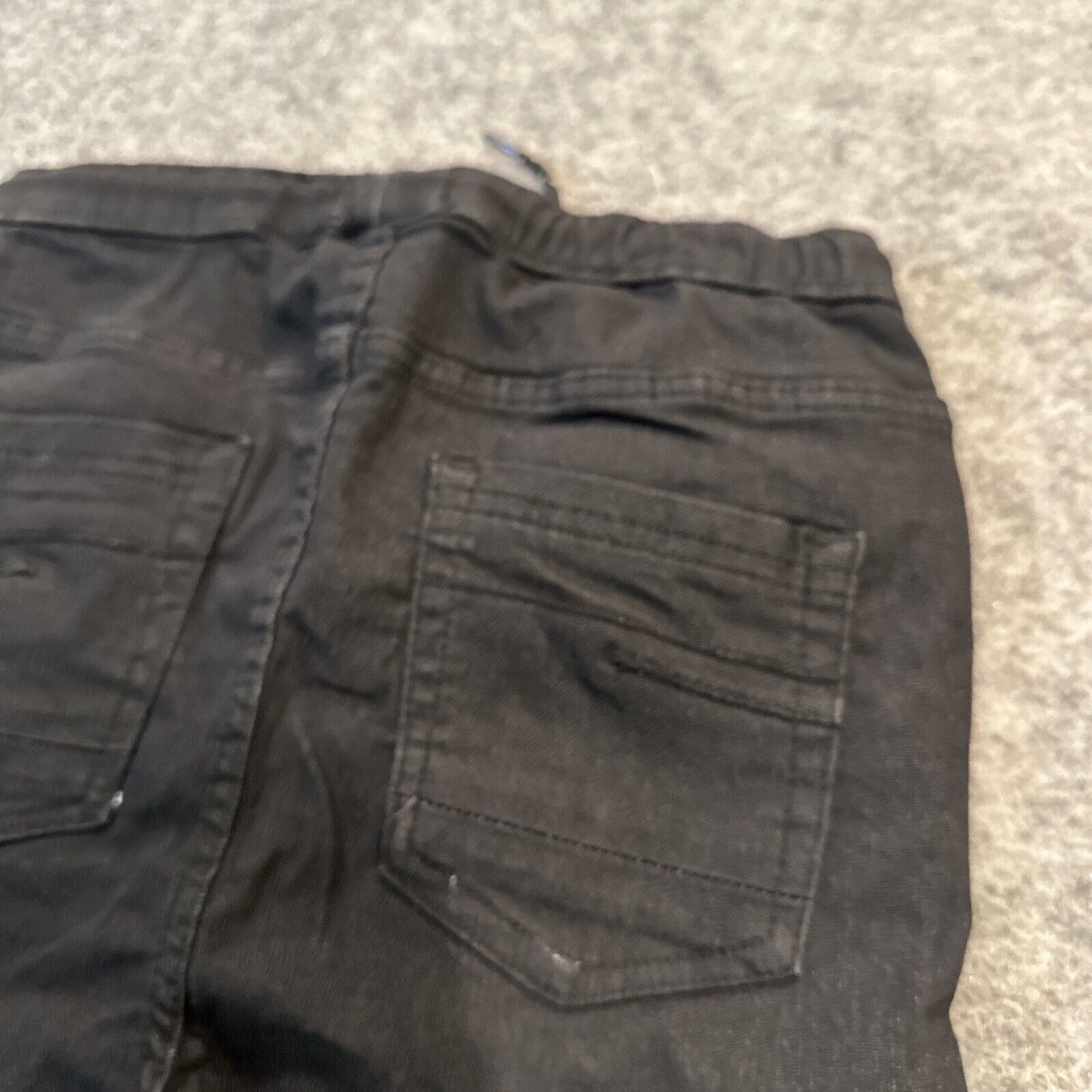 Steve's Jeans Boys Skinny Drawstring Jogger Size 16 Black Dark Wash Denim