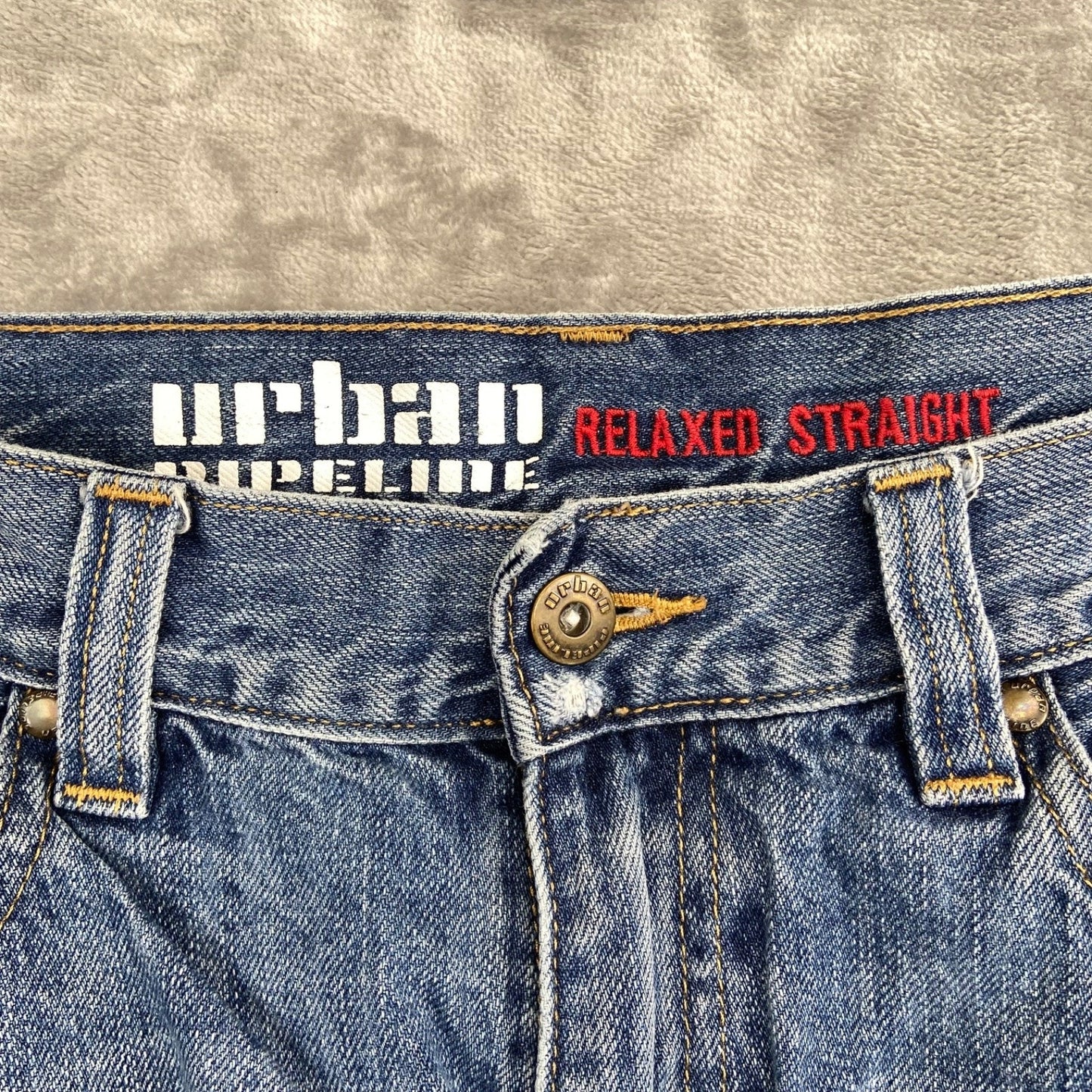 Urban Pipeline Relaxed Straight Jeans Men's 36x32 Medium Blue Denim