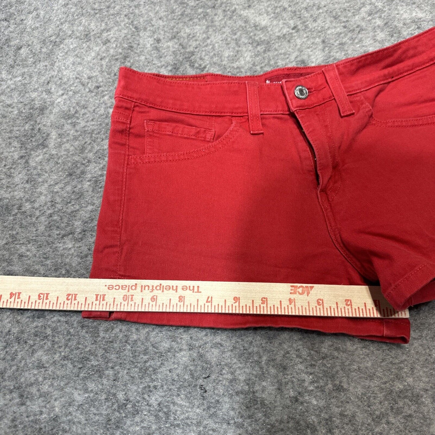 Levi's Superlow Stretch Women's Cut-Off Jean Shorts Size 7JR Red Shorts